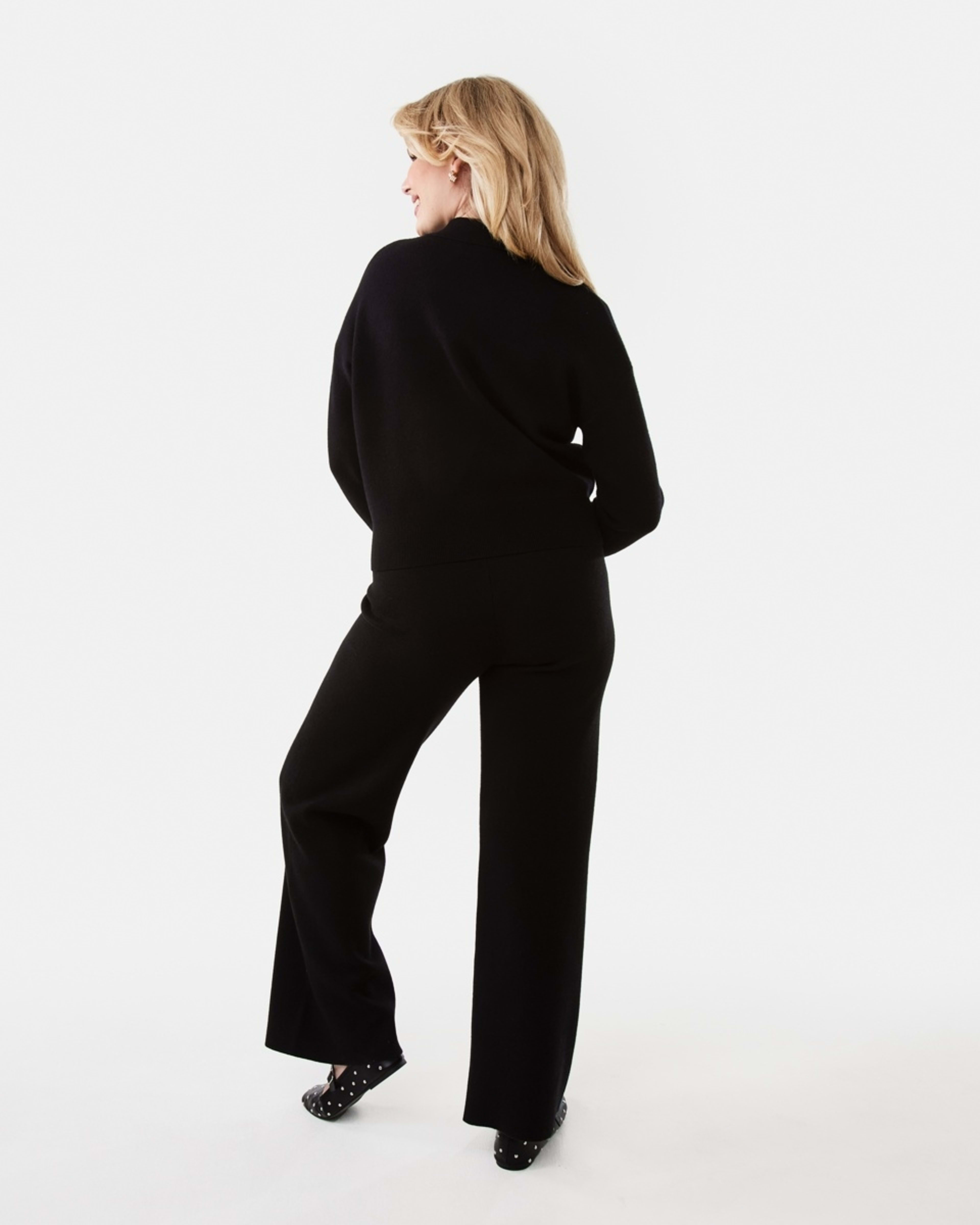 4 Compact Knit Shacket Black, 4 of 7