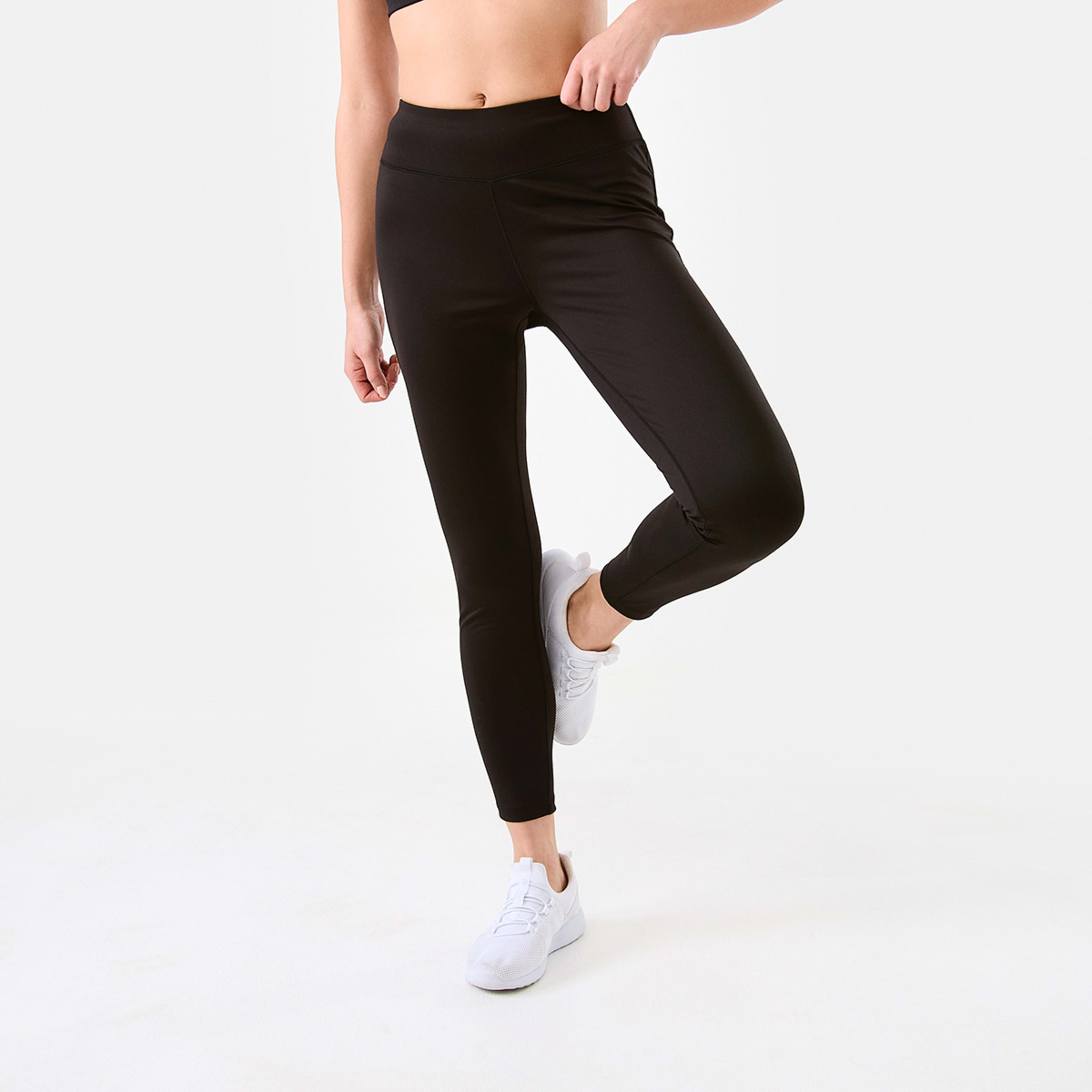 1 Active Womens Full Length Core Everyday Comfort Leggings Black, 1 of 5