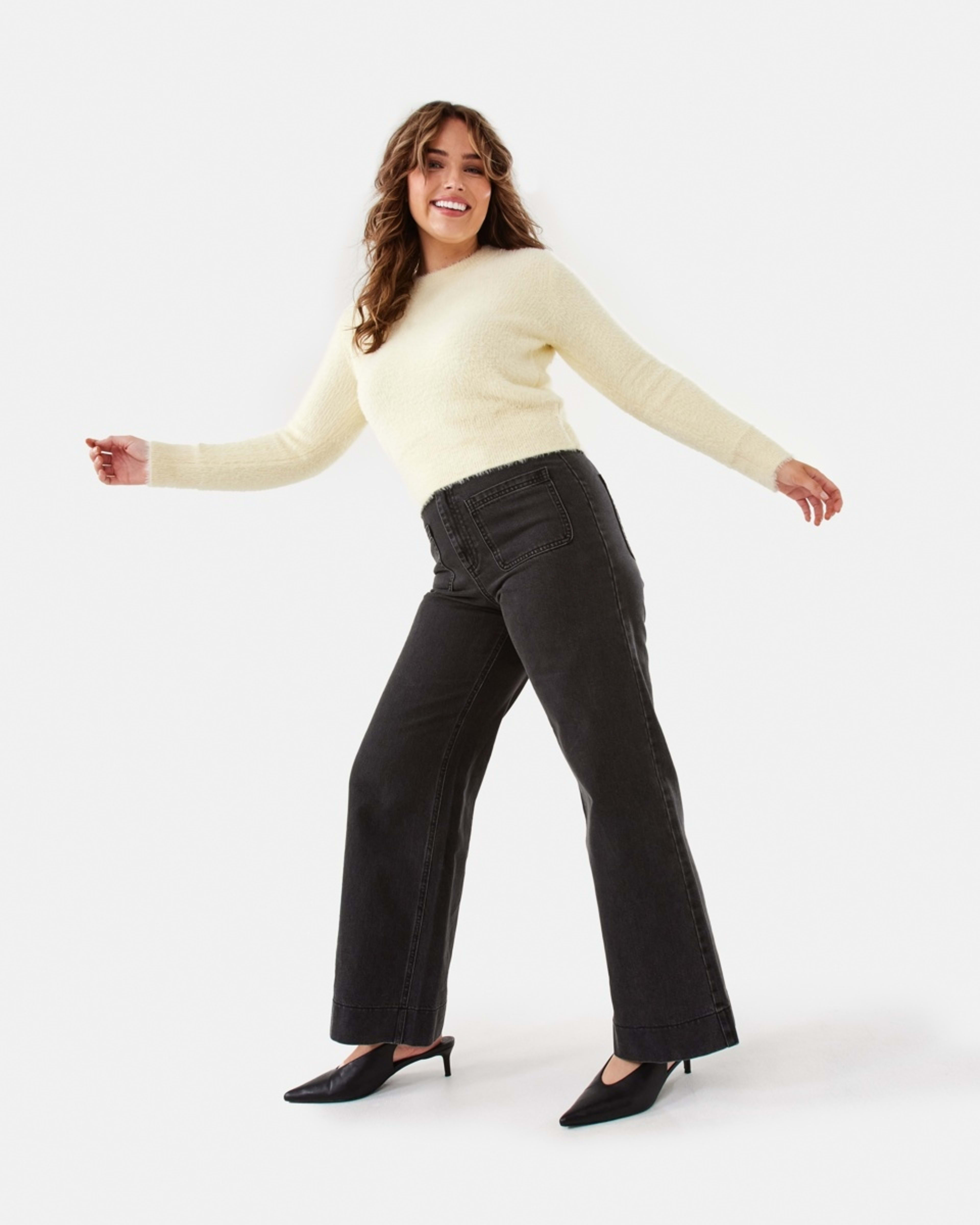 3 Wide Leg Pocket Jeans BLACK WASH, 3 of 6
