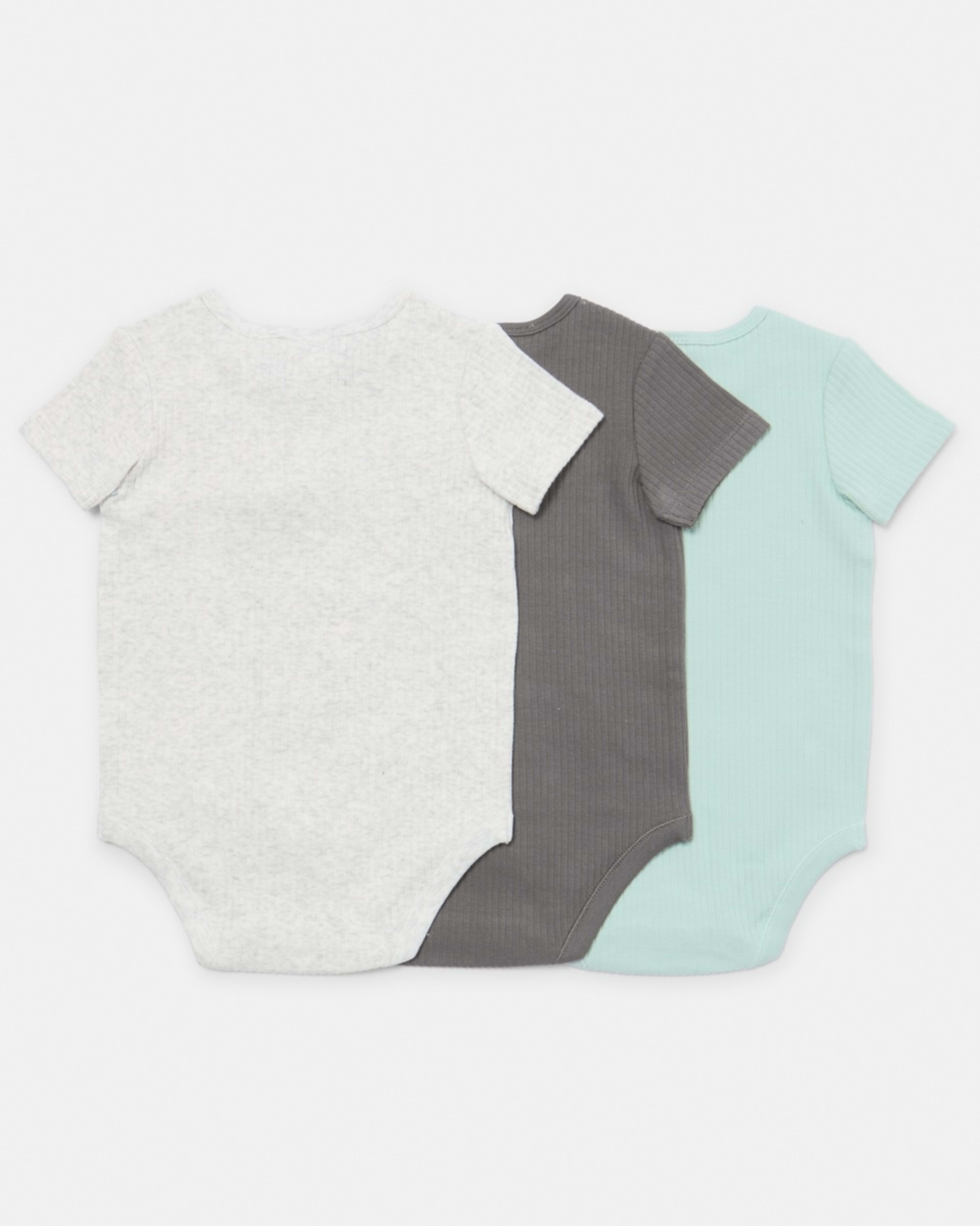 2 3 Pack Short Sleeve Bodysuits Green 3pk, 2 of 10