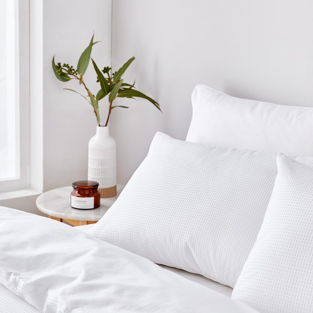 Waffle Cotton Quilt Cover Set King Bed, White Kmart