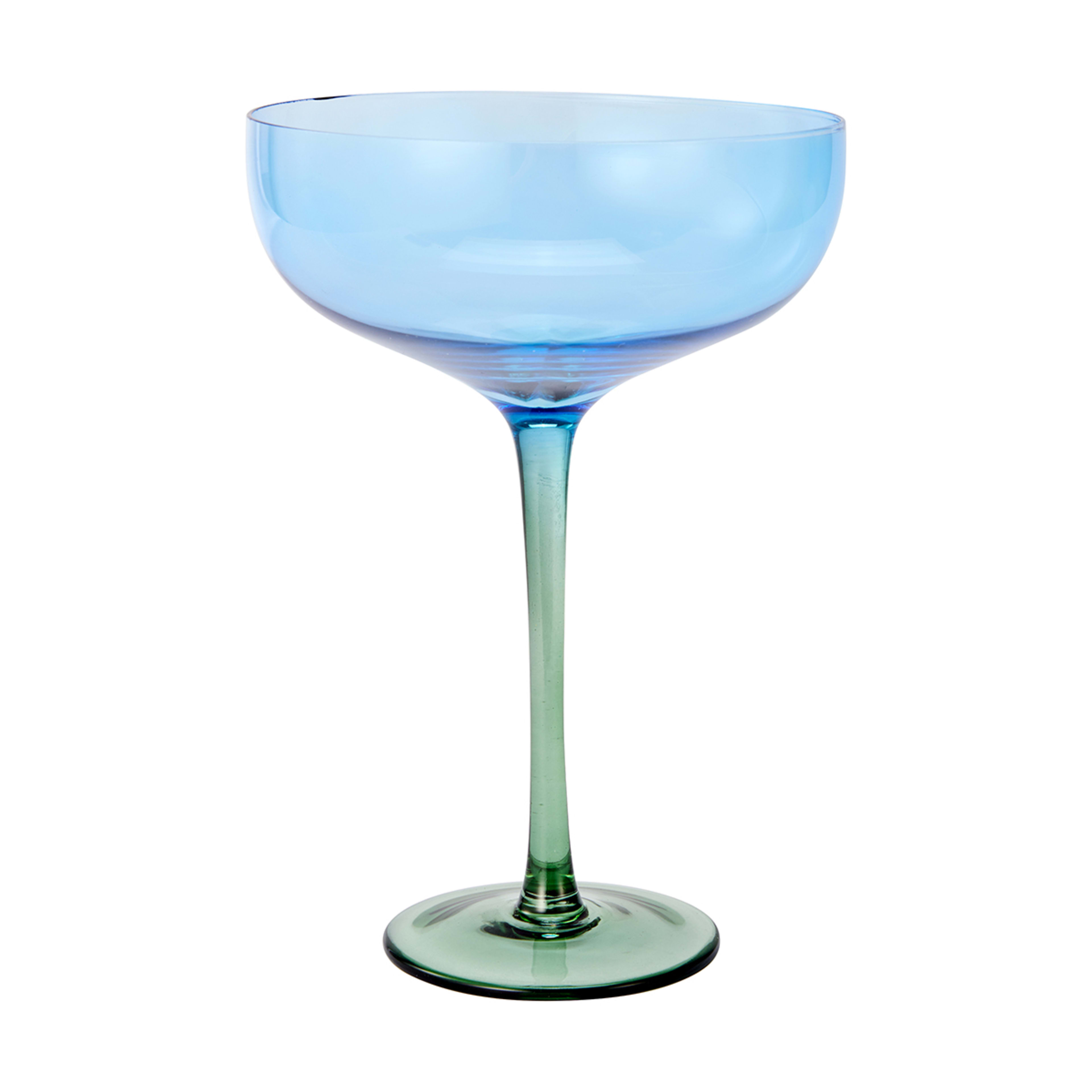 4 Two Tone Blue and Green Coupe Glasses Kmart NZ