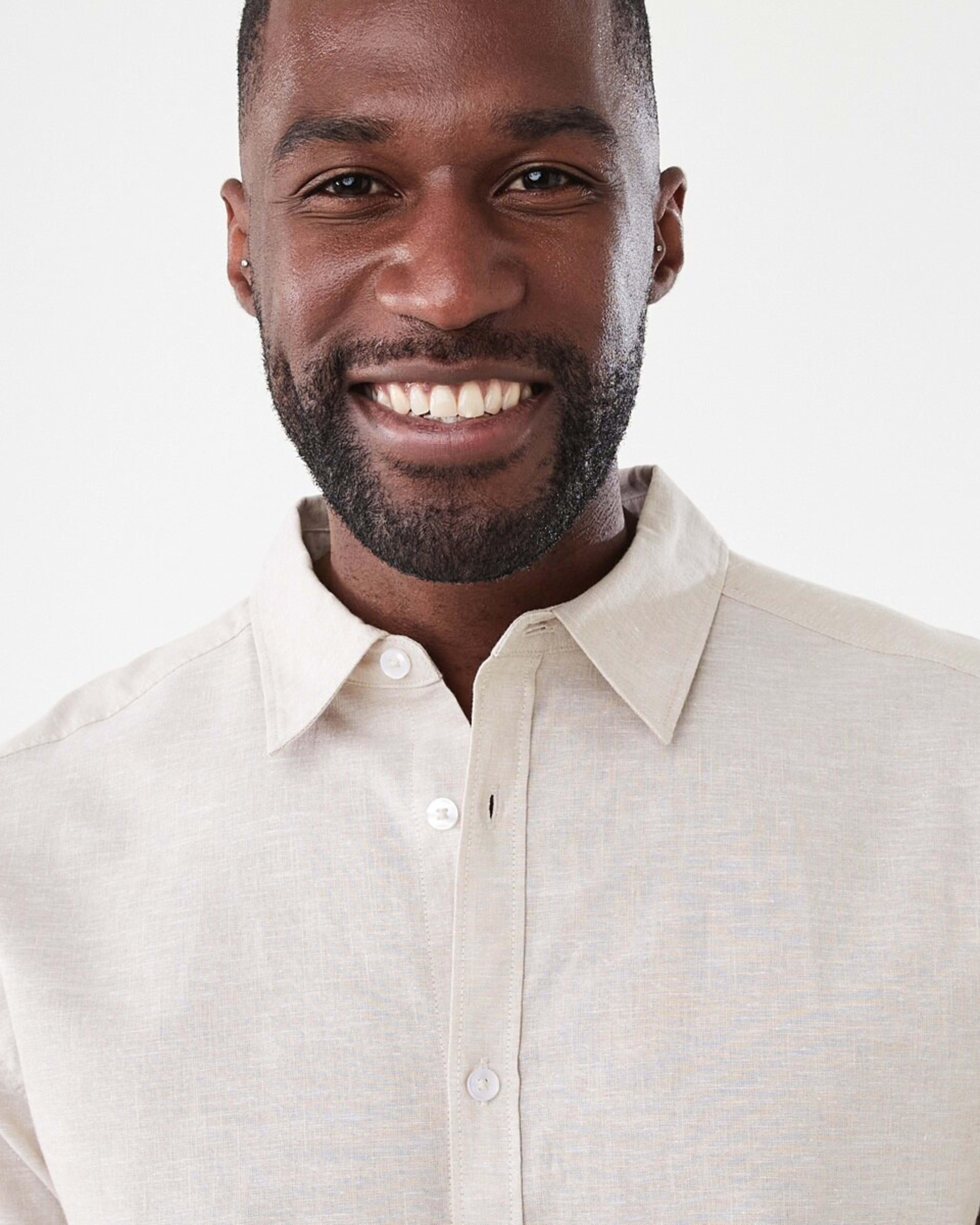 4 Short Sleeve Cotton Linen Shirt NEUTRAL, 4 of 5