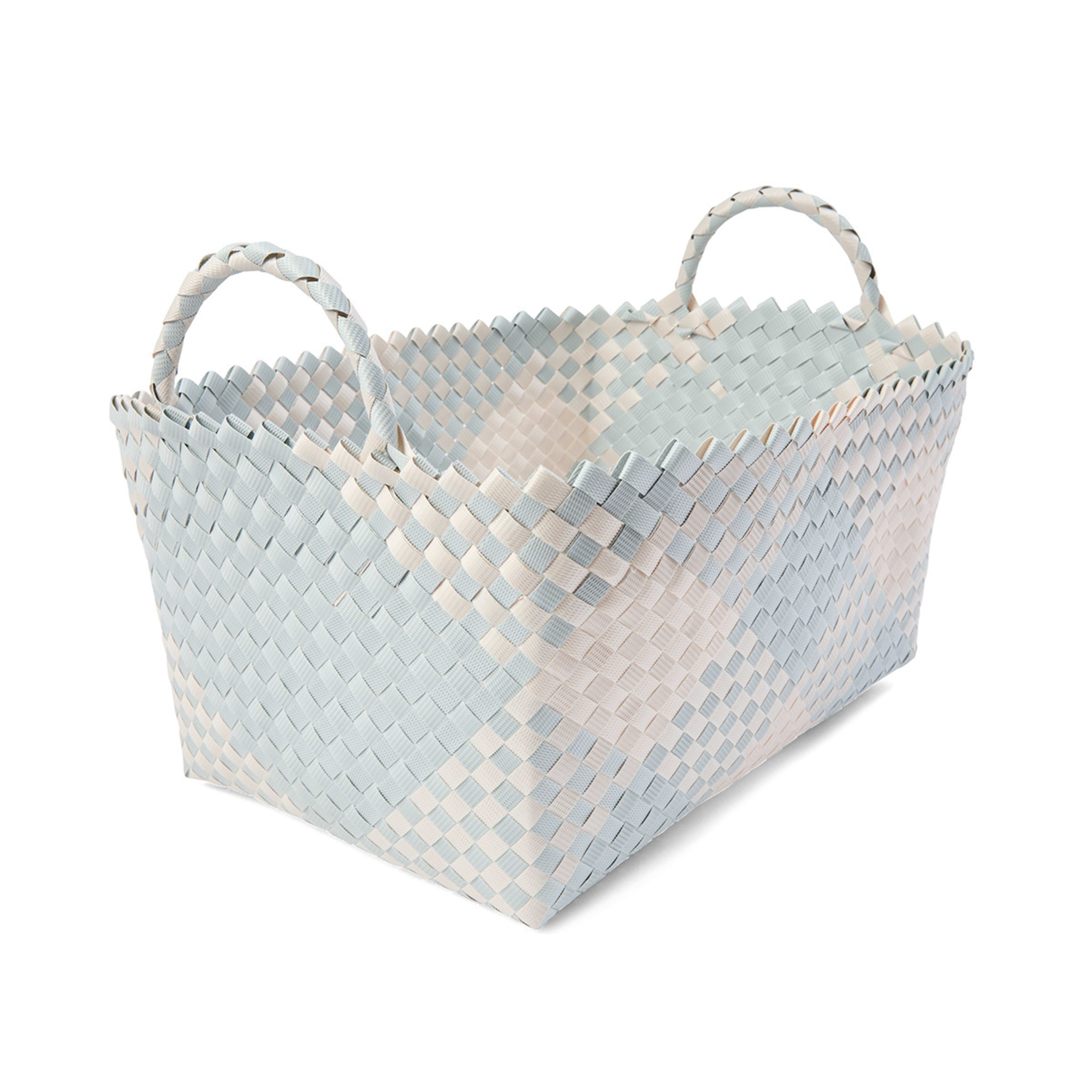 4 Rectangle Check Plastic Basket - Blue, 4 of 7