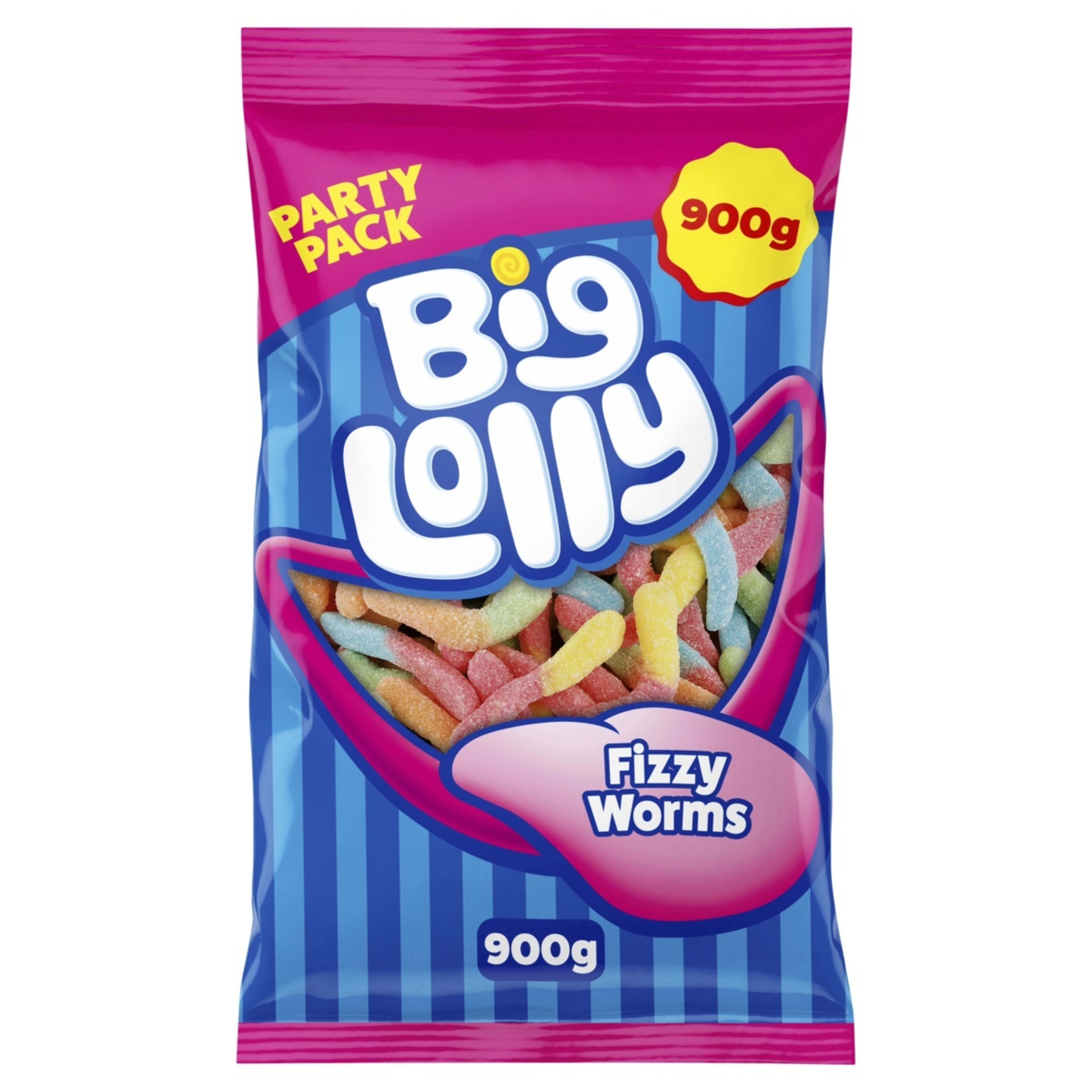 1 Big Lolly Fizzy Worms 900g, 1 of 2