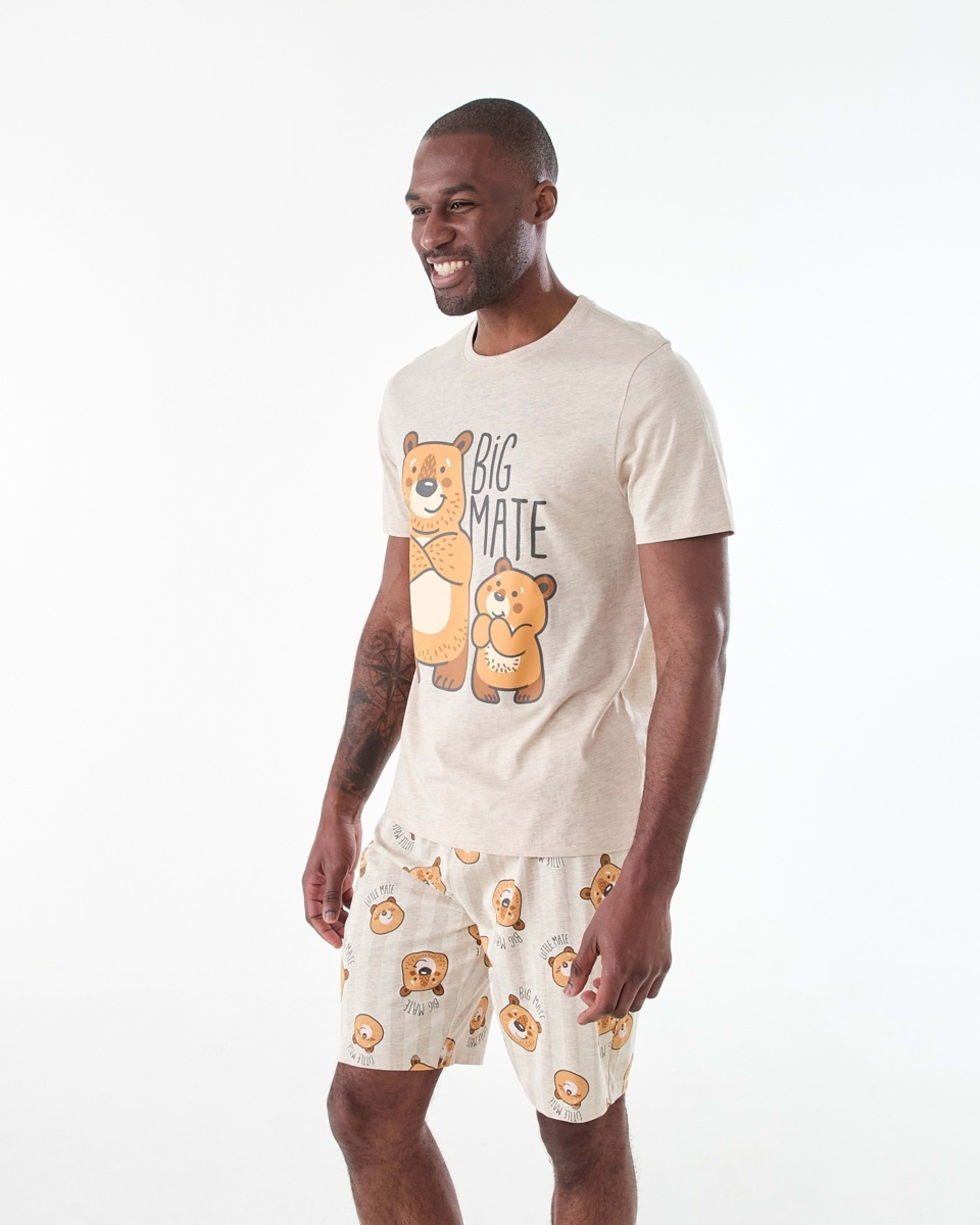 2 Short Sleeve Knit Top and Shorts Family Pyjama Set big mate, 2 of 8