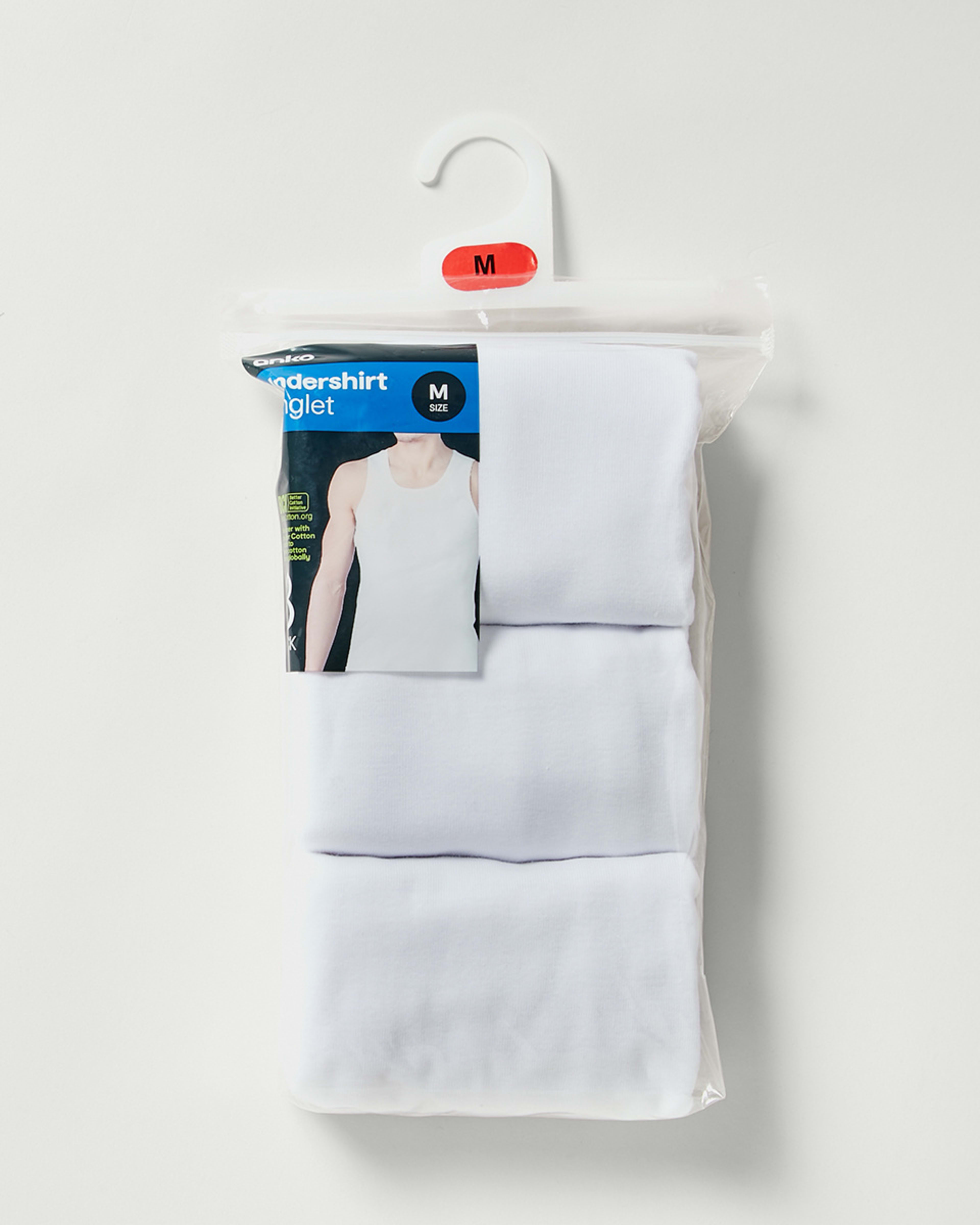 6 3 Pack Singlets White, 6 of 7
