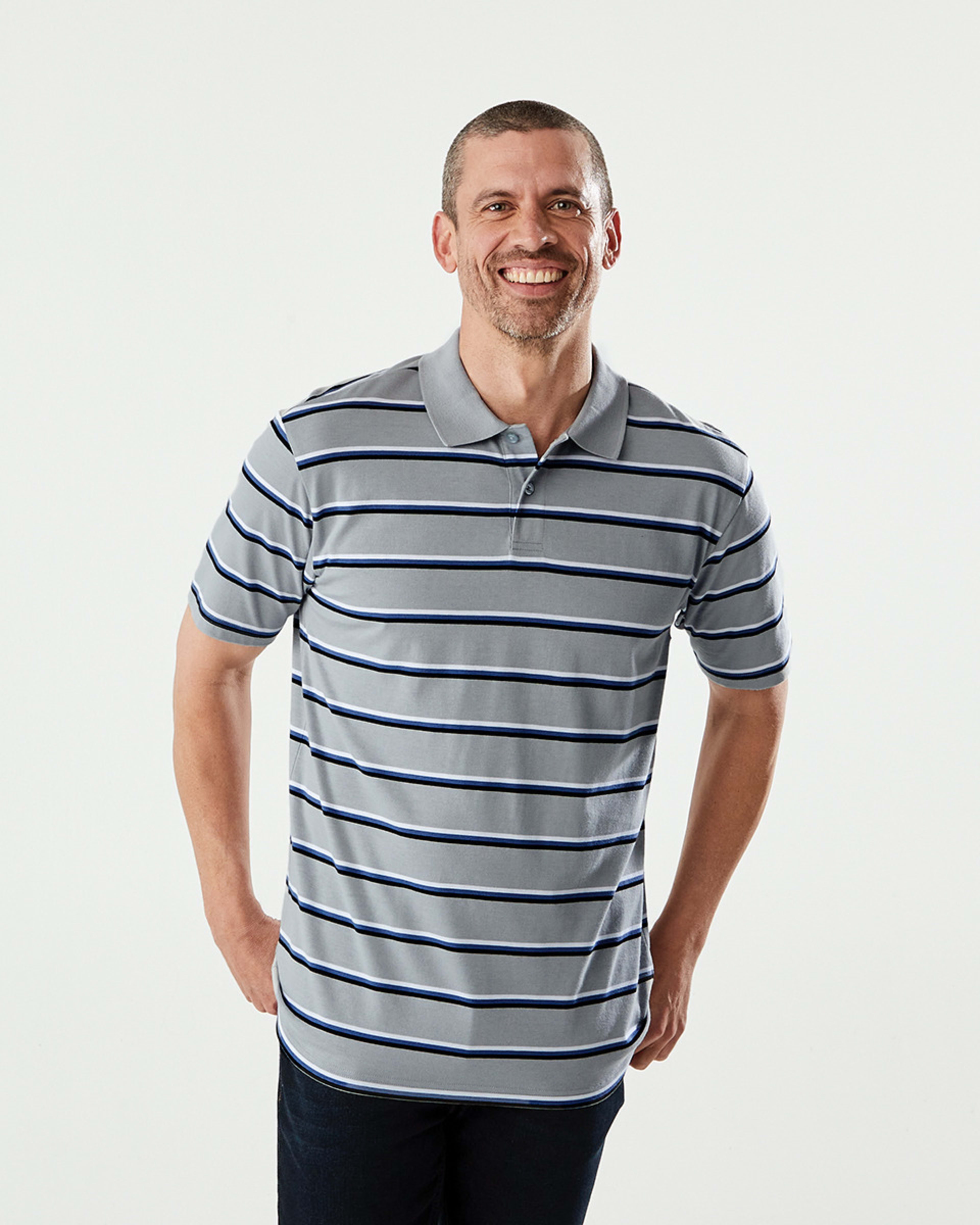 Jersey Stripe Polo Shirt Kmart