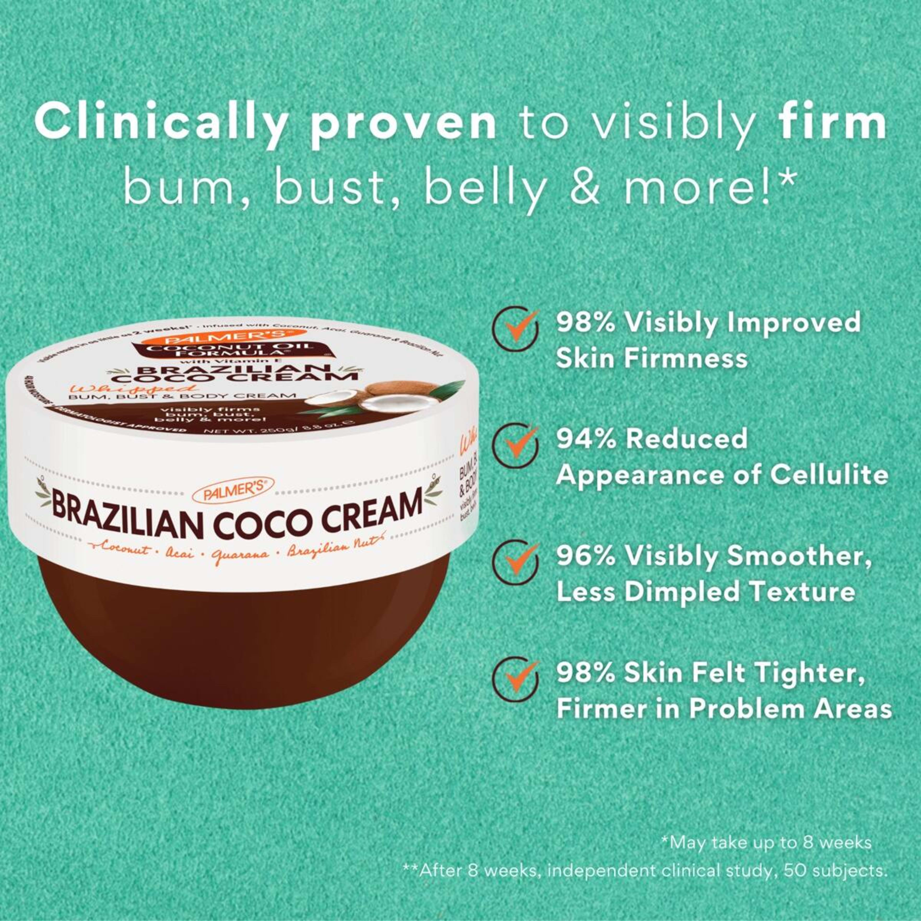 6 Palmers Coconut Oil Formula Brazilian Coco Whipped Bum, Bust and Body Cream 250g - Vitamin E, 6 of 9
