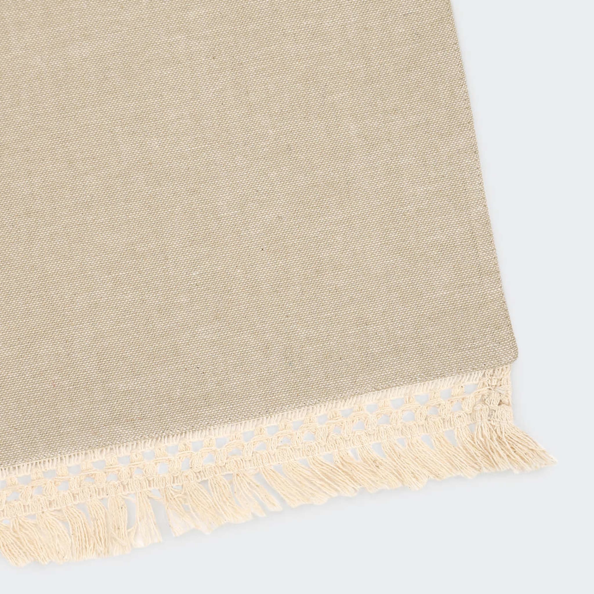 Natural Linen Look Fringed Table Runner Kmart