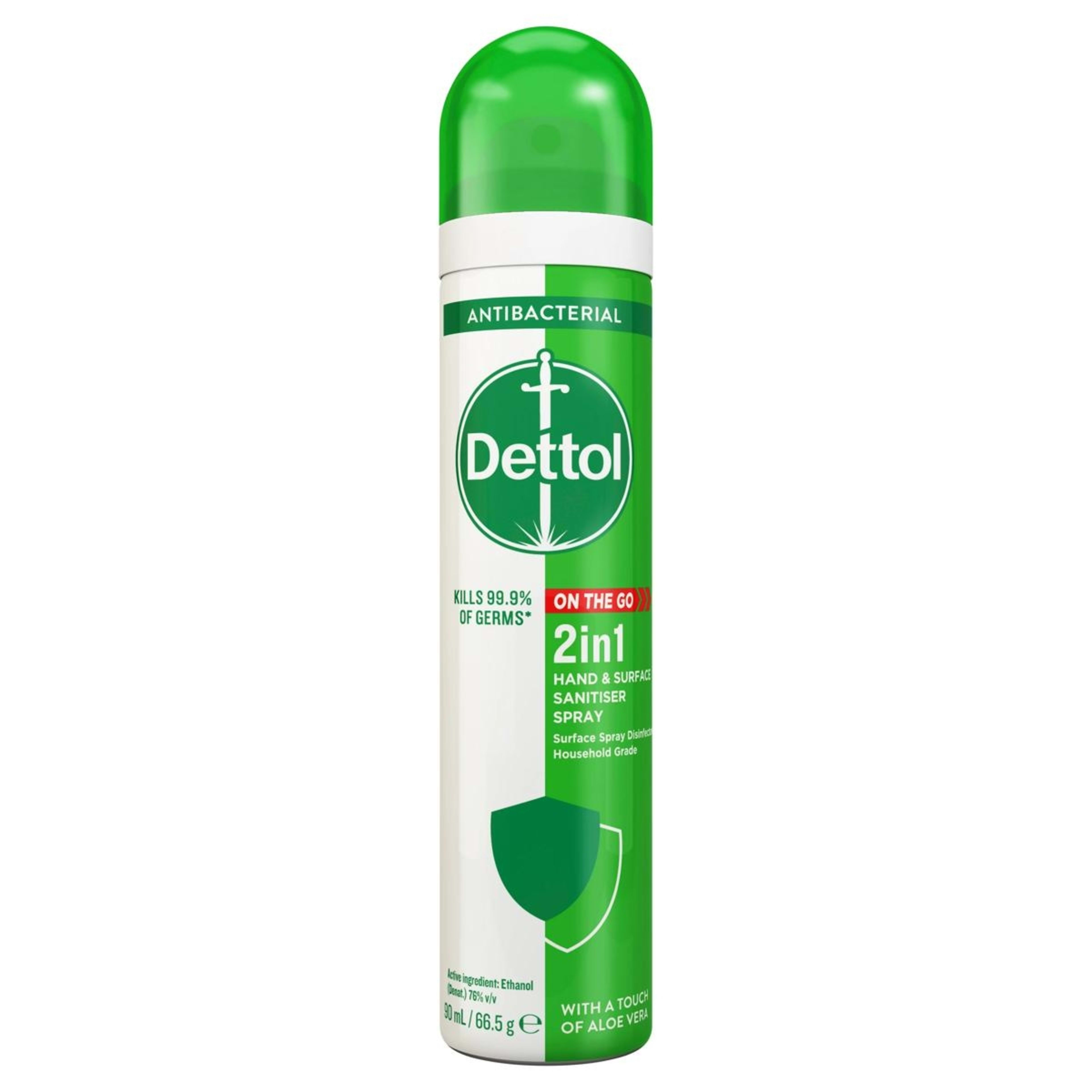 1 Dettol 2-in-1 Hand and Surface Sanitiser Spray 90ml - Aloe Vera