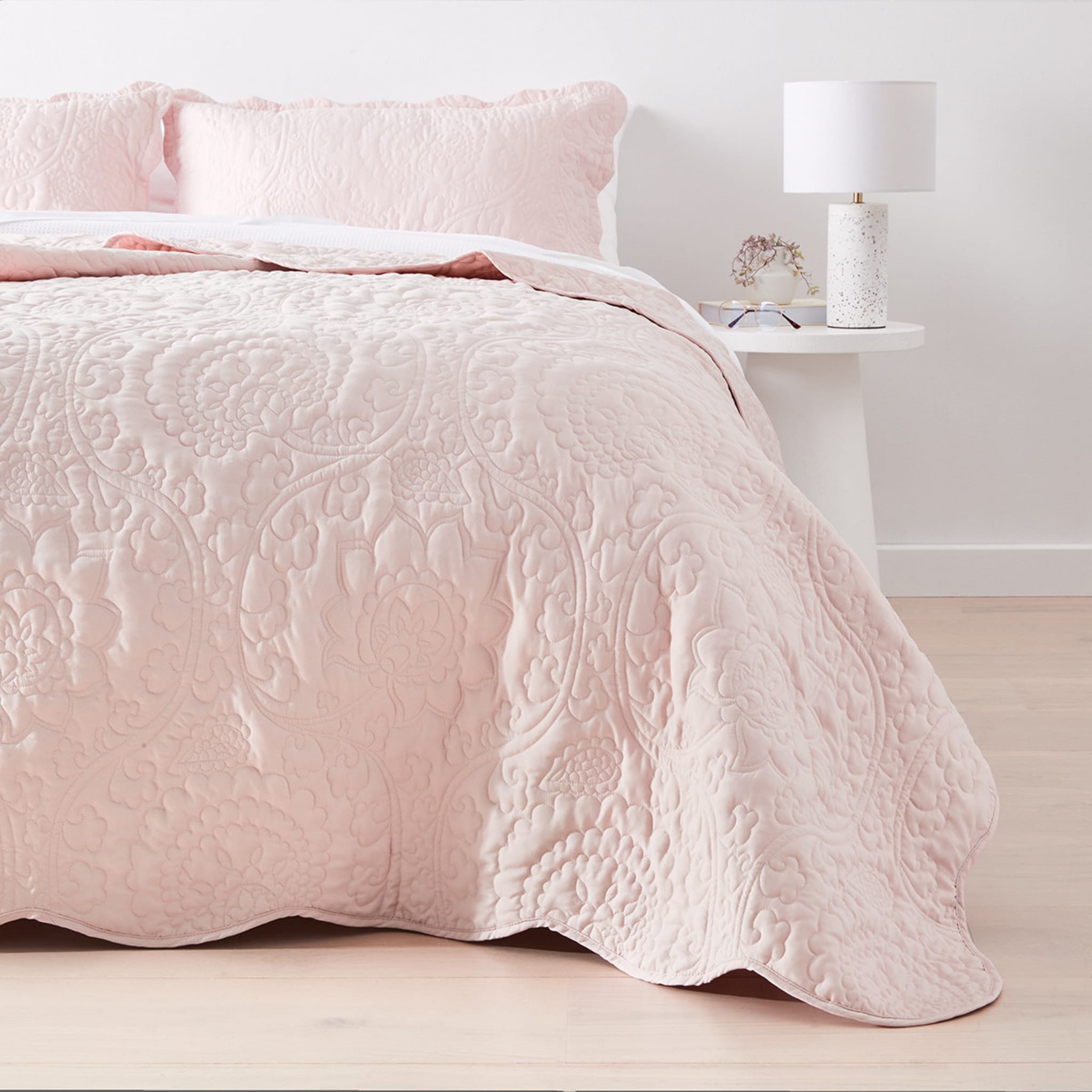 Cora Coverlet - Queen/King Bed, Pink - Kmart