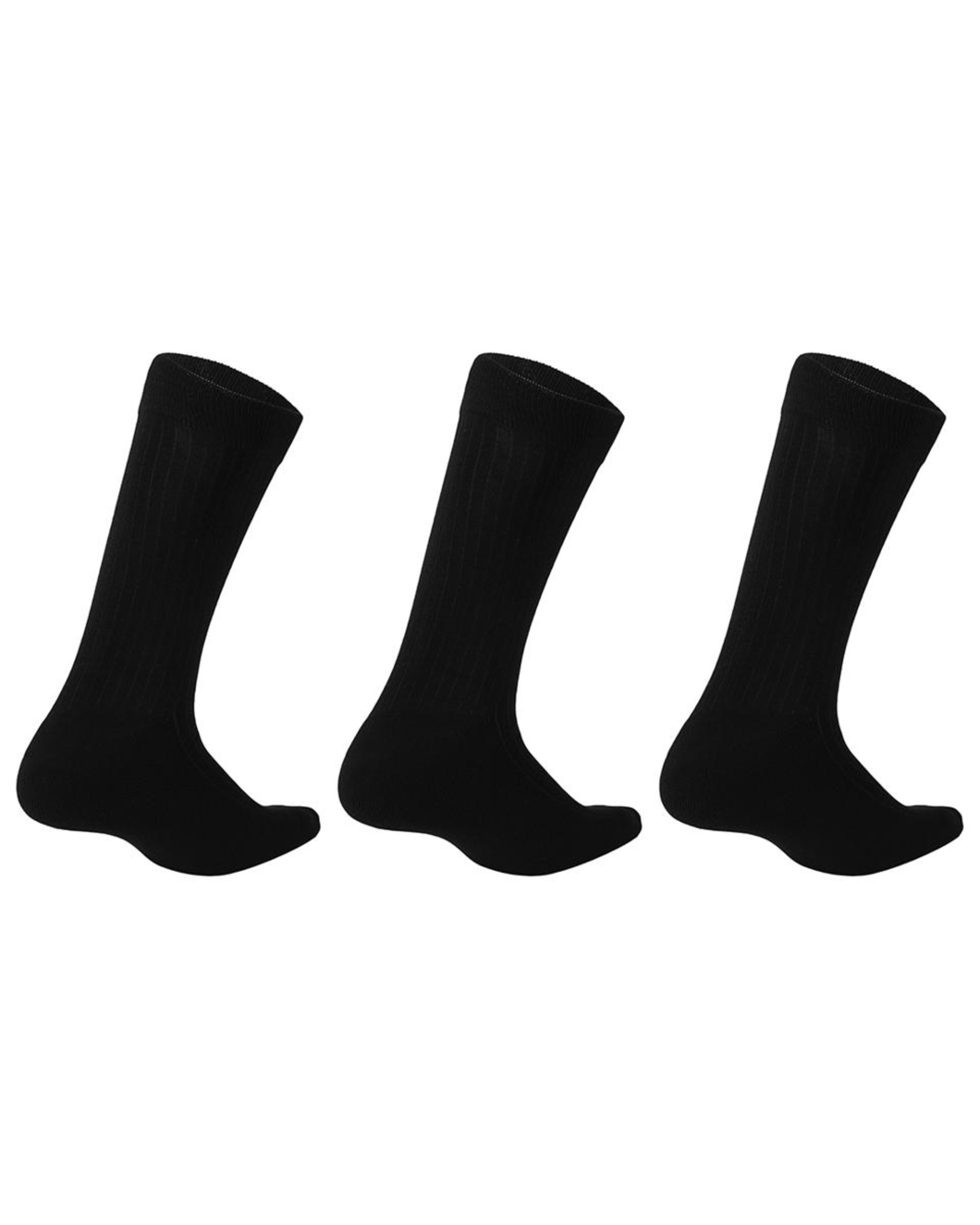 2 3 Pack Bamboo Rib Socks Black, 2 of 3