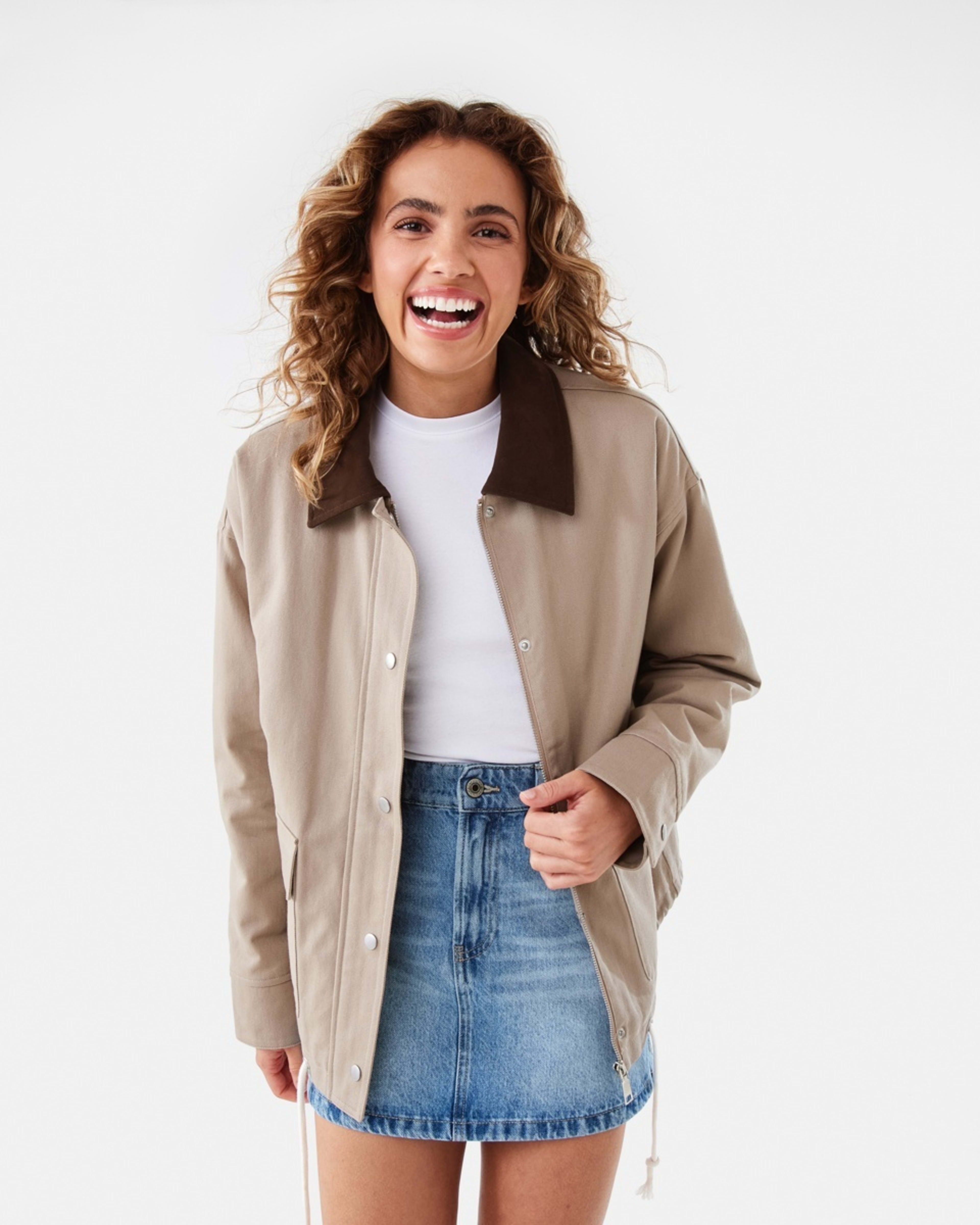 1 Utility Collar Jacket Grey Taupe, 1 of 10