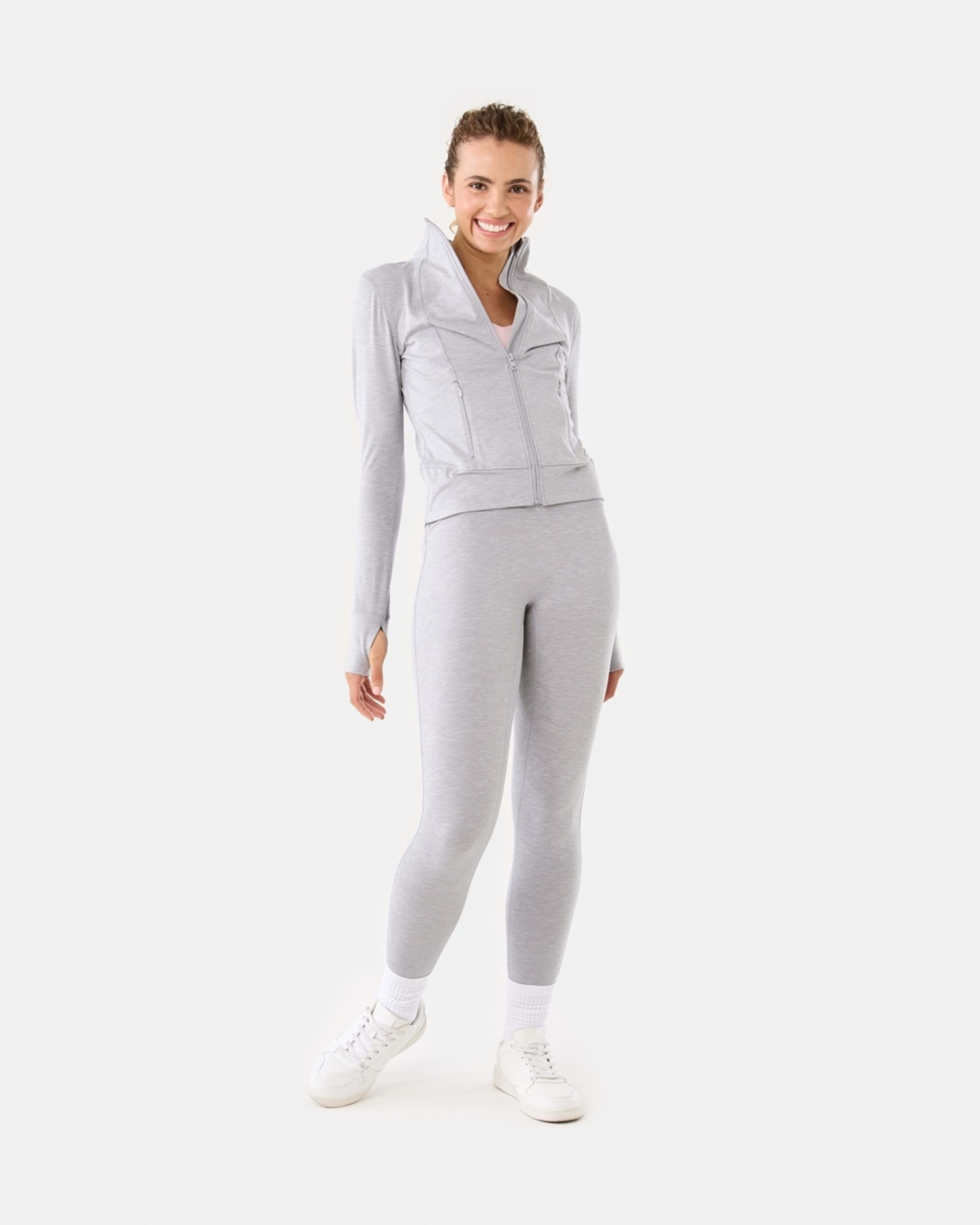 2 Active Womens Soft Touch Leggings Grey Marle, 2 of 6