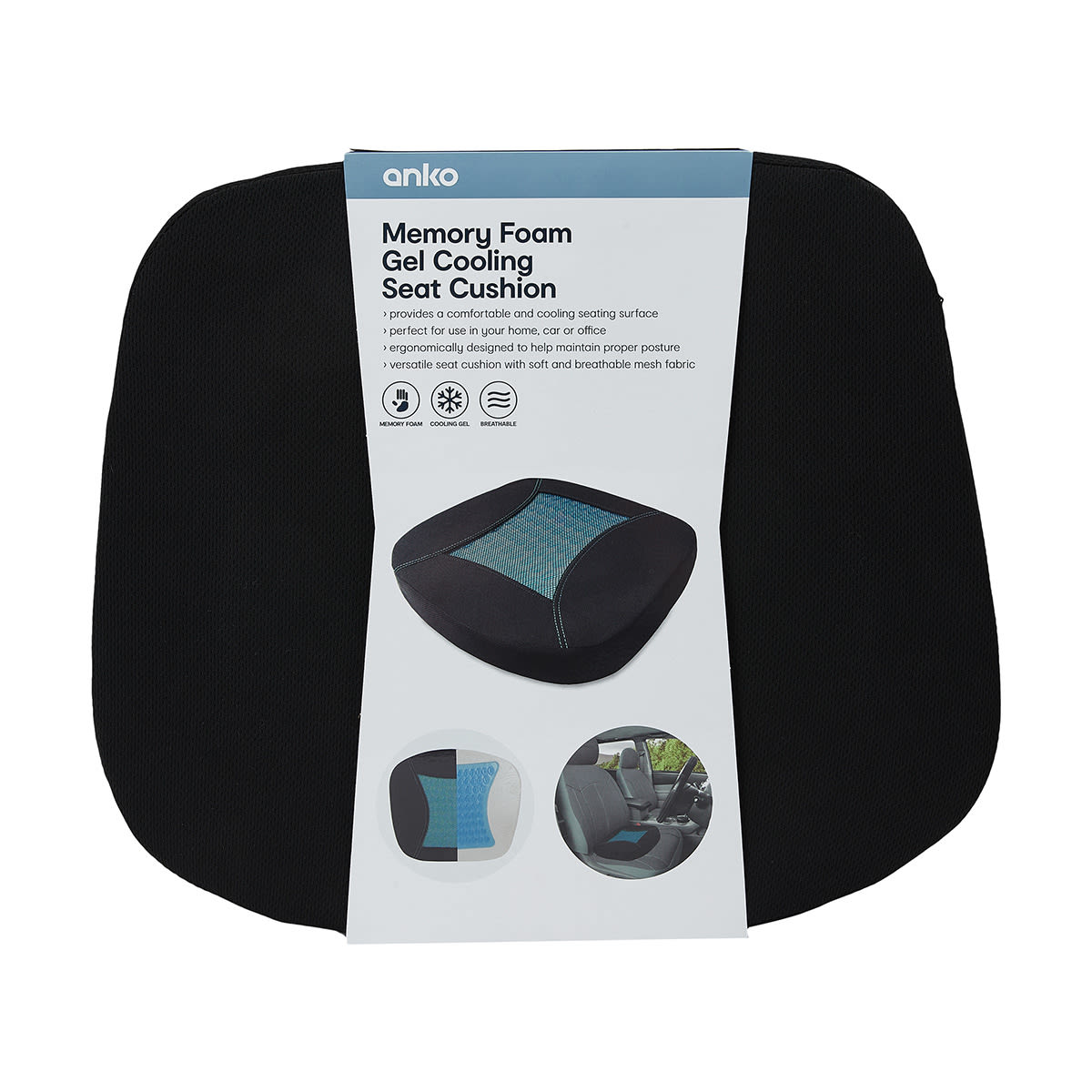 Memory Foam Gel Cooling Seat Cushion - Kmart