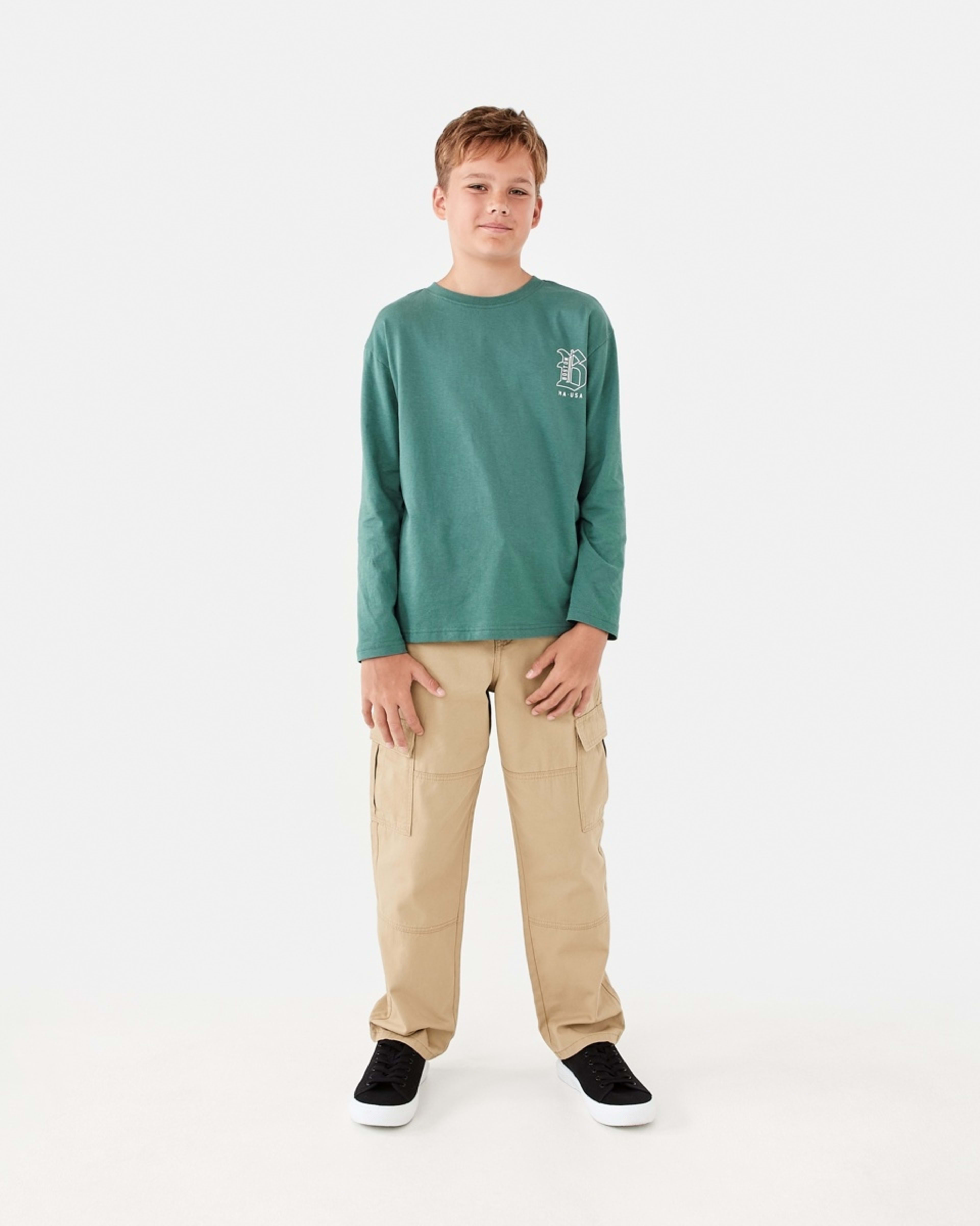 5 Long Sleeve Print T-shirt Boston Gothic Varsity Sea Pine, 5 of 8