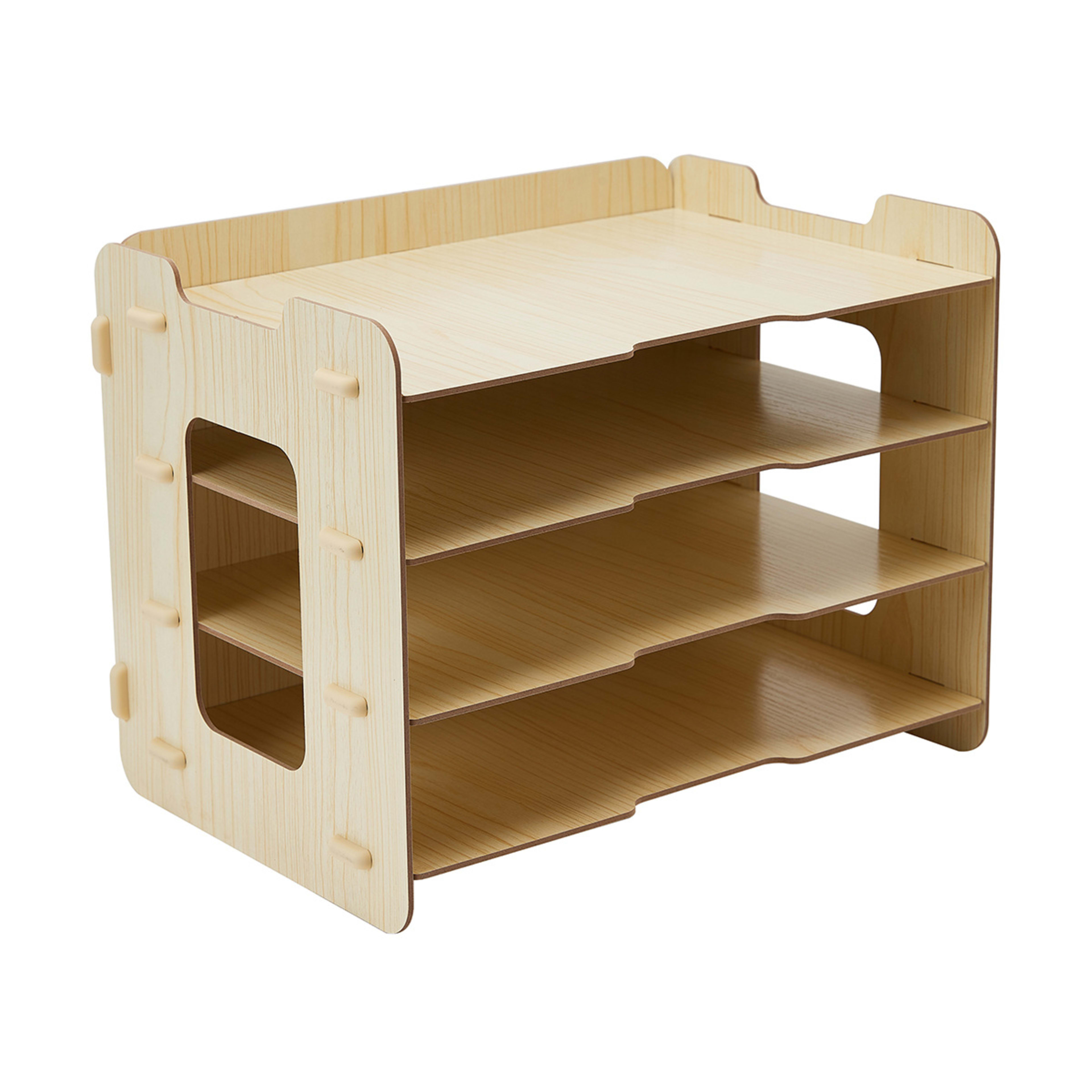 5 Shelf Desk Organiser - Wood Look, 5 of 9