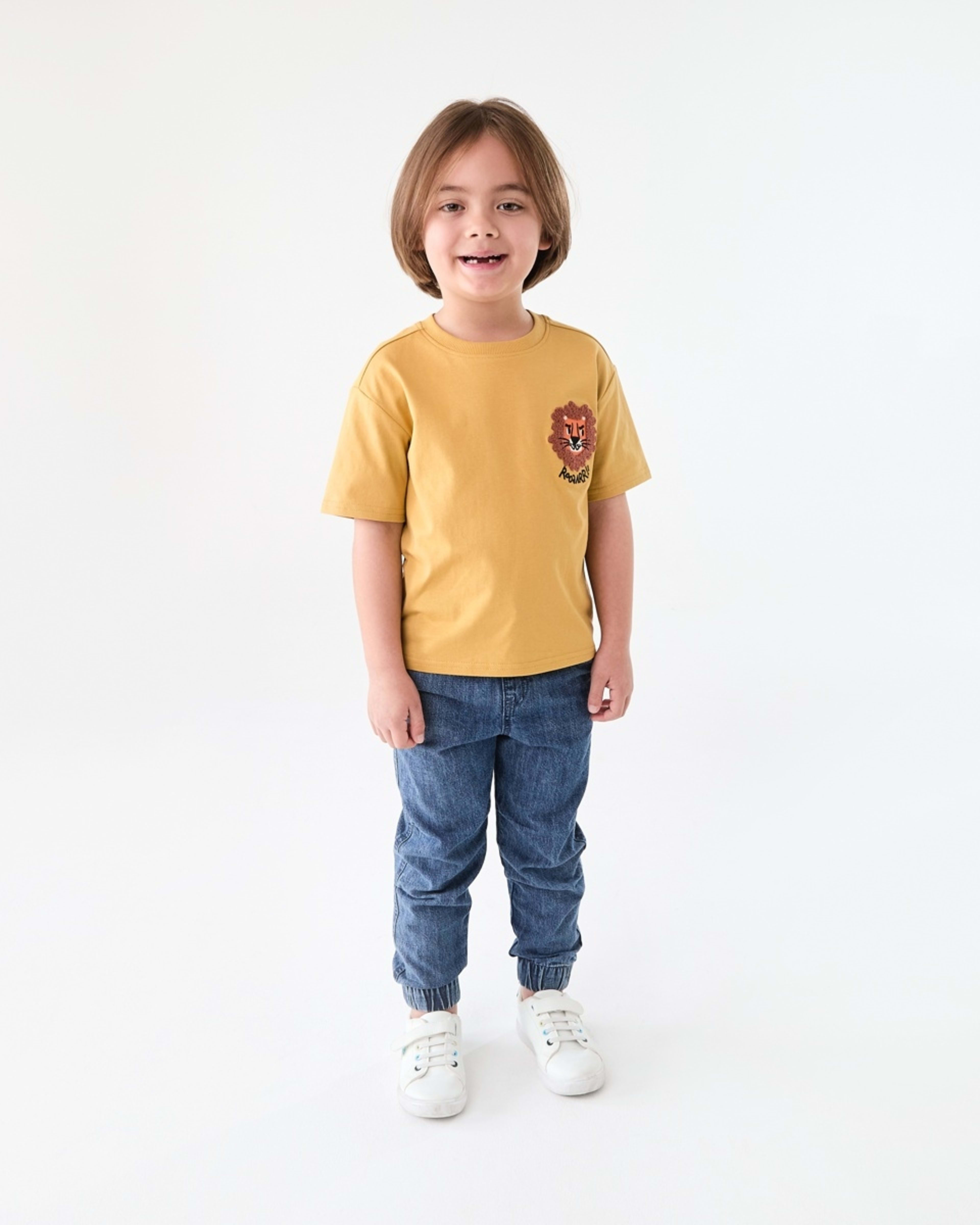 6 Boucle T-shirt SMALL LION FACE YELLOW OCHRE, 6 of 6