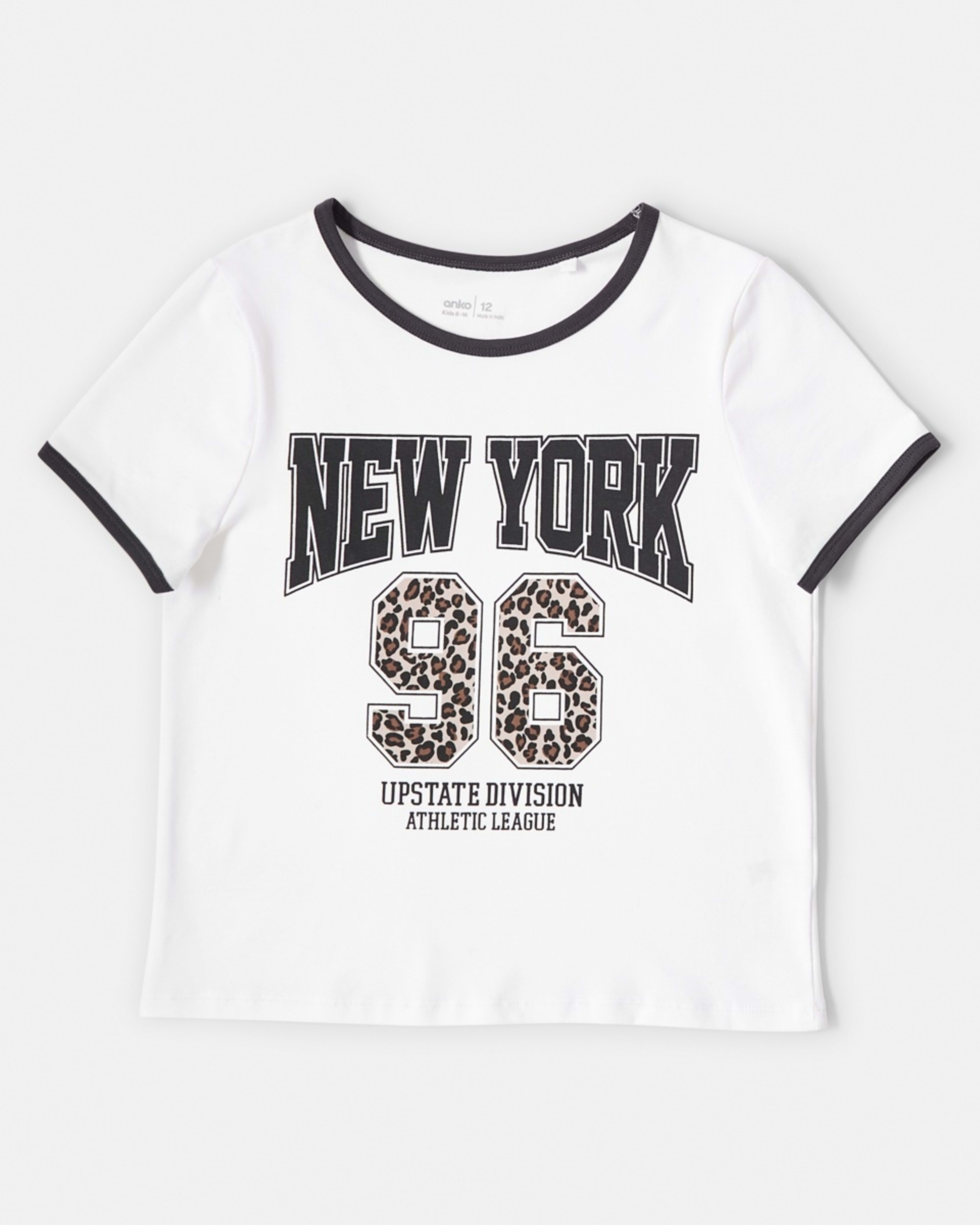 8 Short Sleeve Ringer T-shirt New York 96 White, 8 of 9