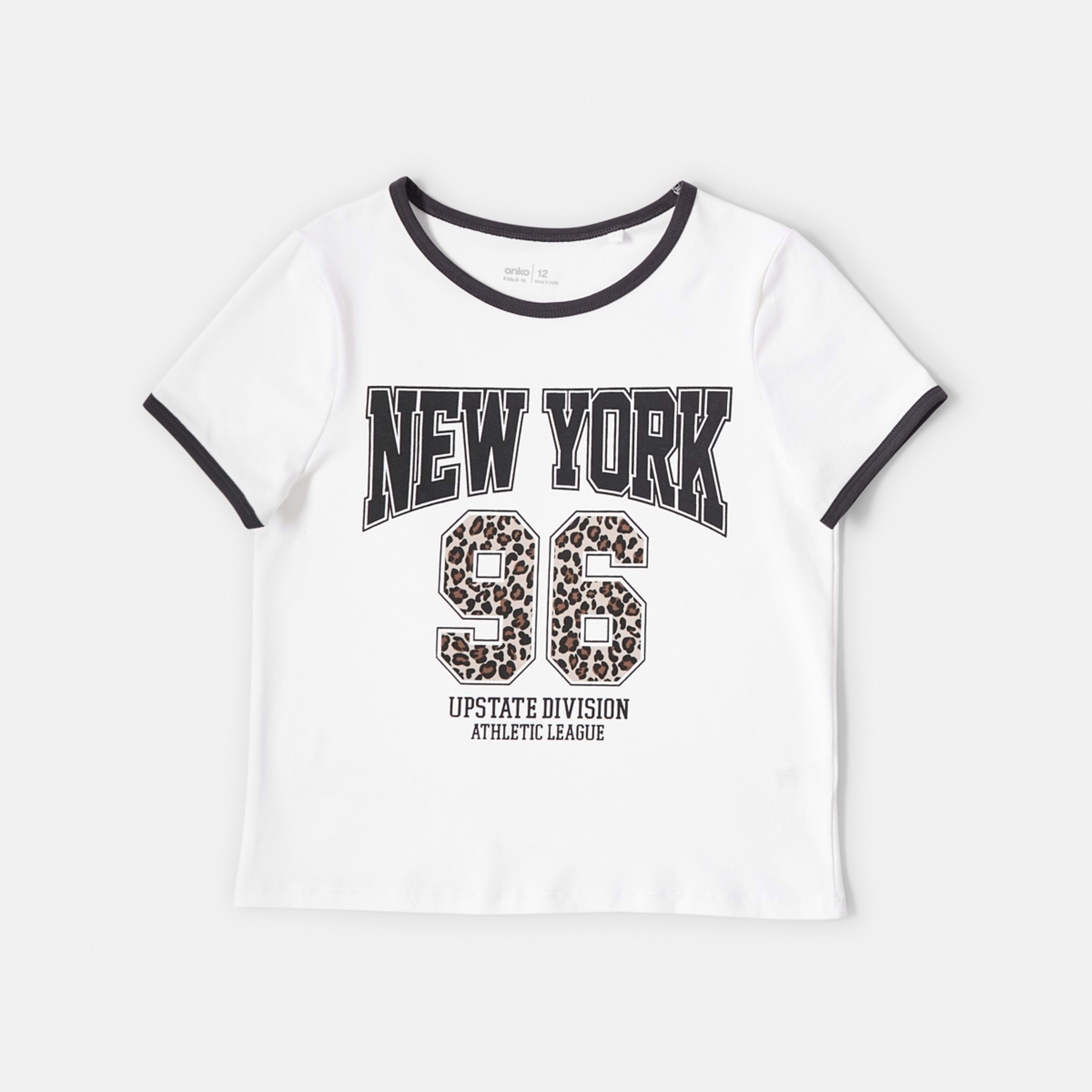 8 Short Sleeve Ringer T-shirt New York 96 White, 8 of 9
