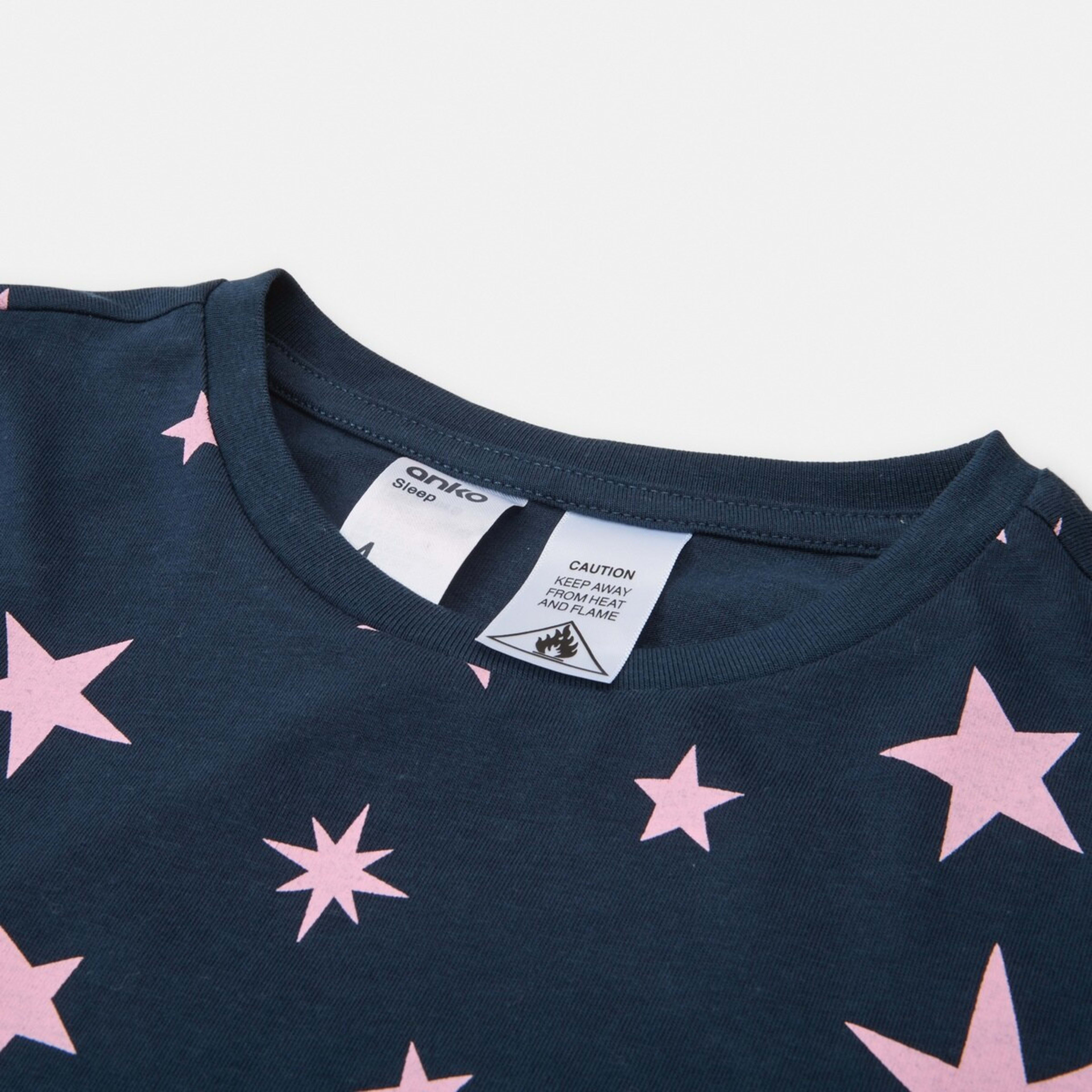 7 Knit Pyjama Set Navy Stars, 7 of 8