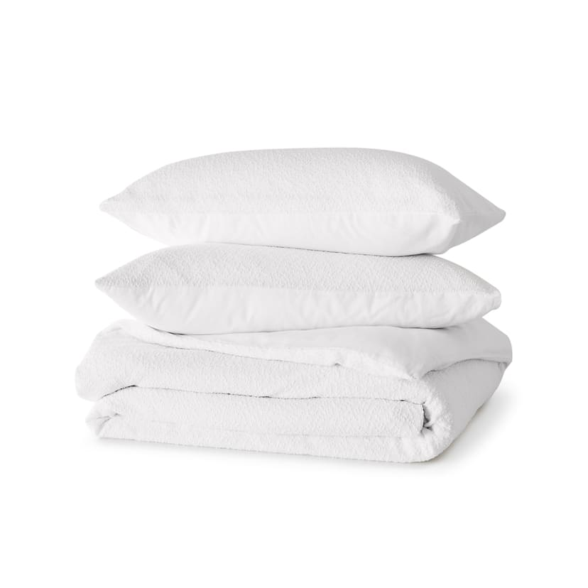 Boucle Quilt Cover Set Double Bed, White Kmart