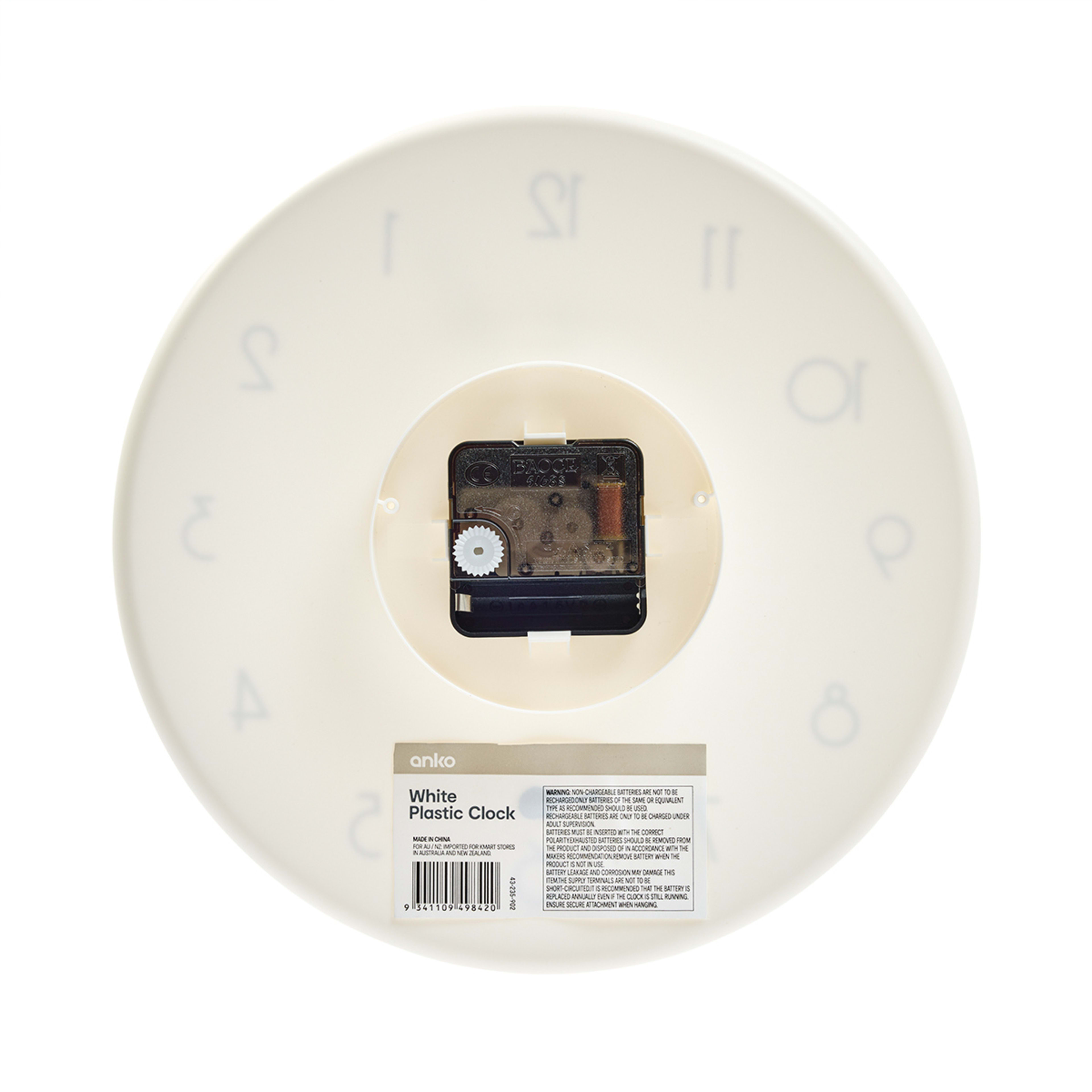 3 White Plastic Clock, 3 of 5