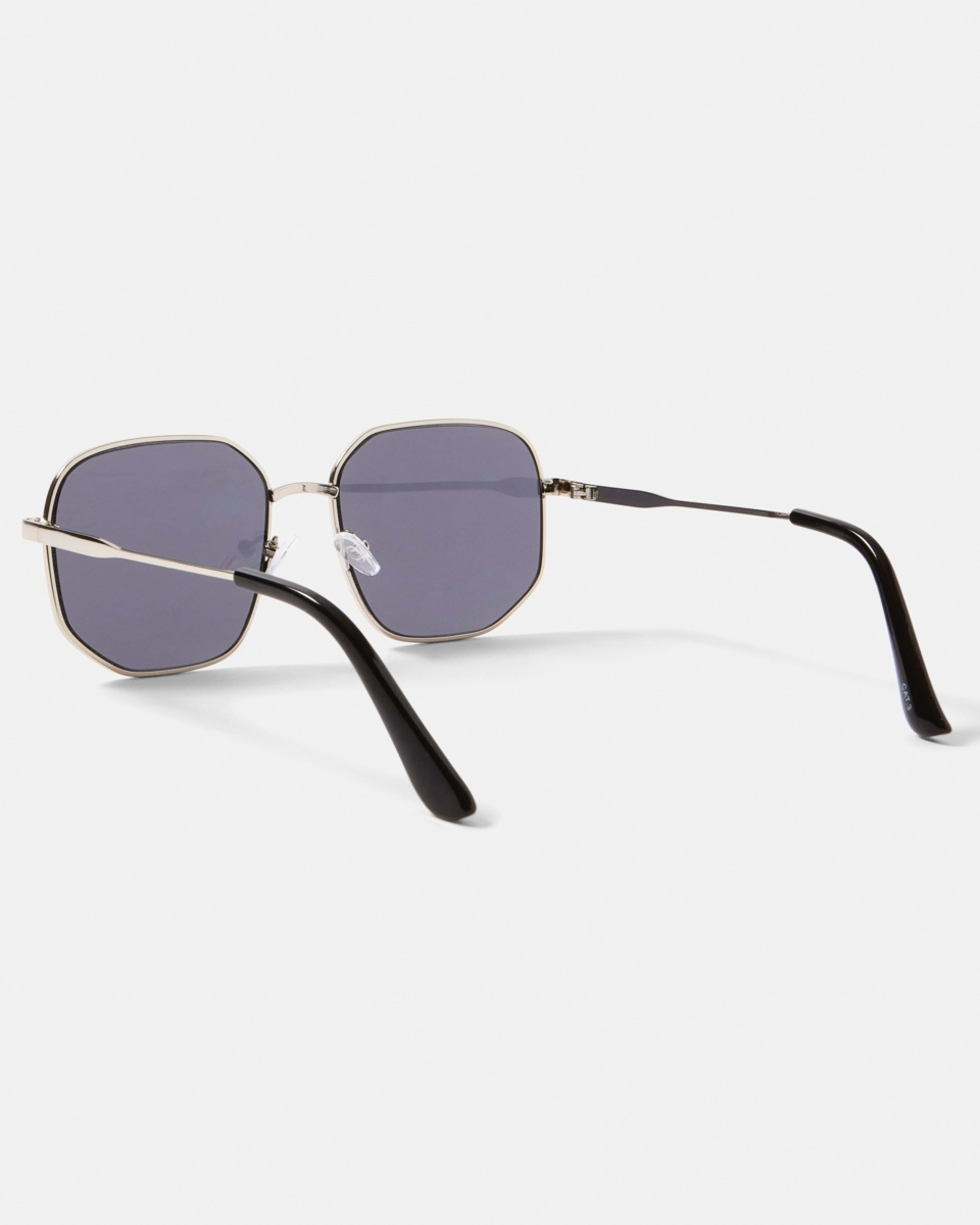 2 Metal Square Frame Sunglasses SILVER, 2 of 6