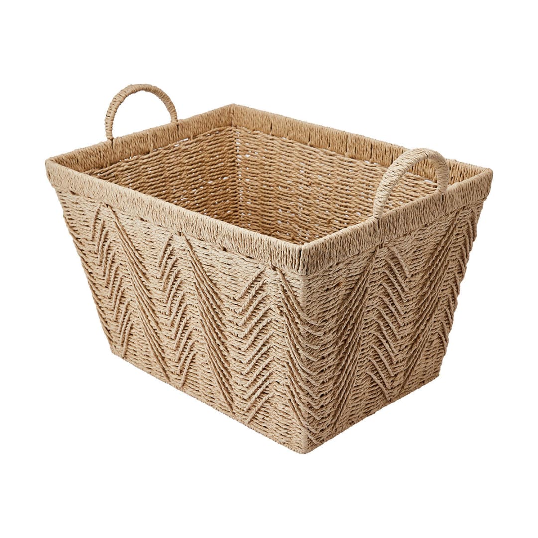 Rectangle Herringbone Paper Rope Basket Kmart