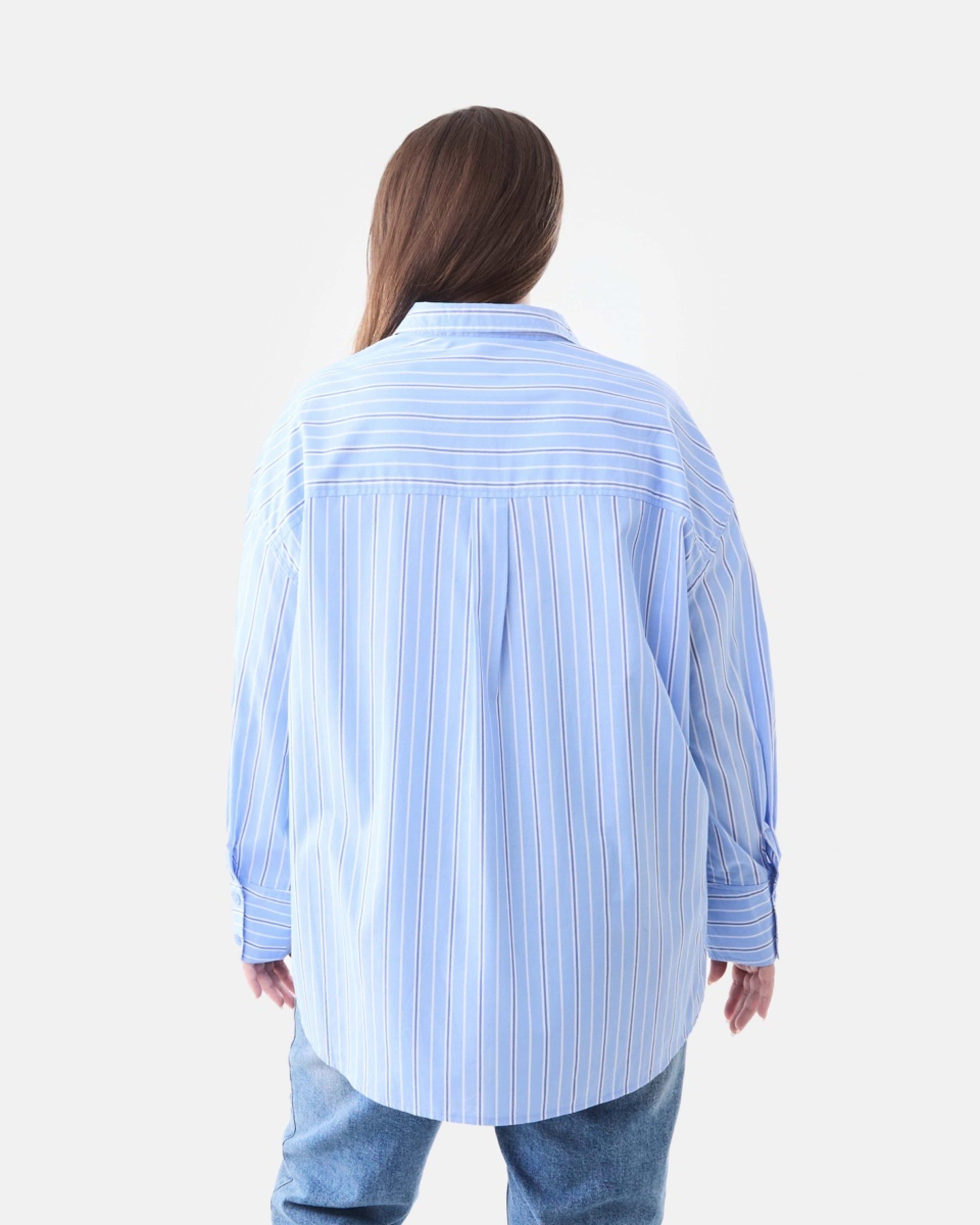 3 Curve Long Sleeve Boyfriend Shirt BLUE STRIPE BLUE MARINE, 3 of 5