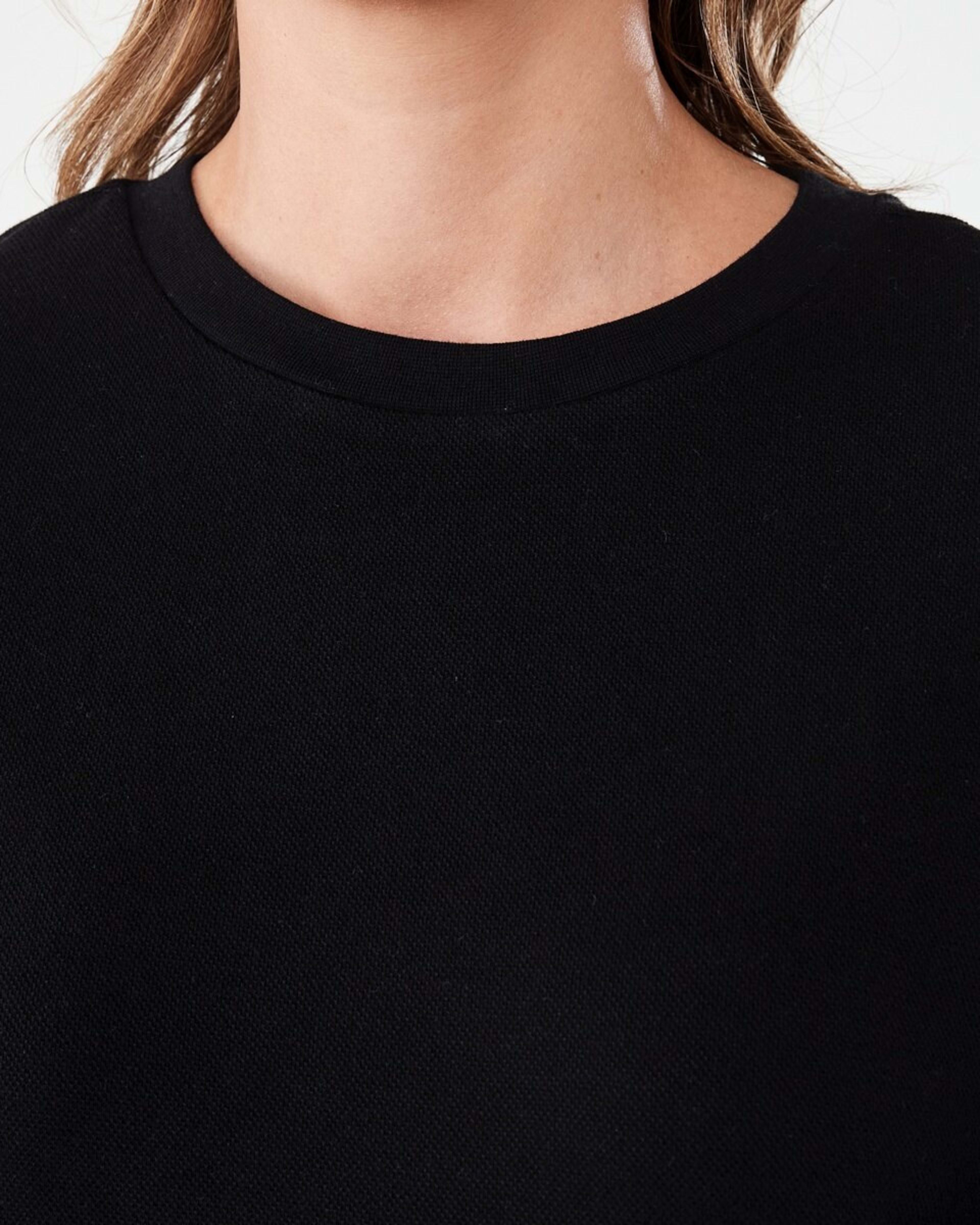 5 Long Sleeve Pique Top Black, 5 of 6
