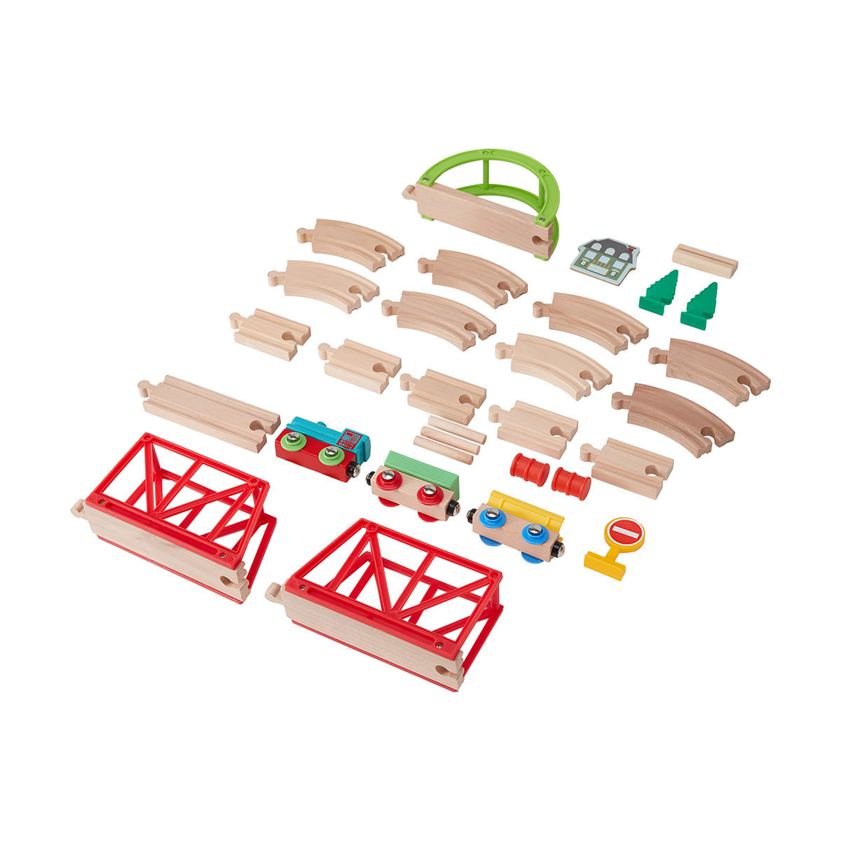 30 Piece Wooden Train Set Kmart