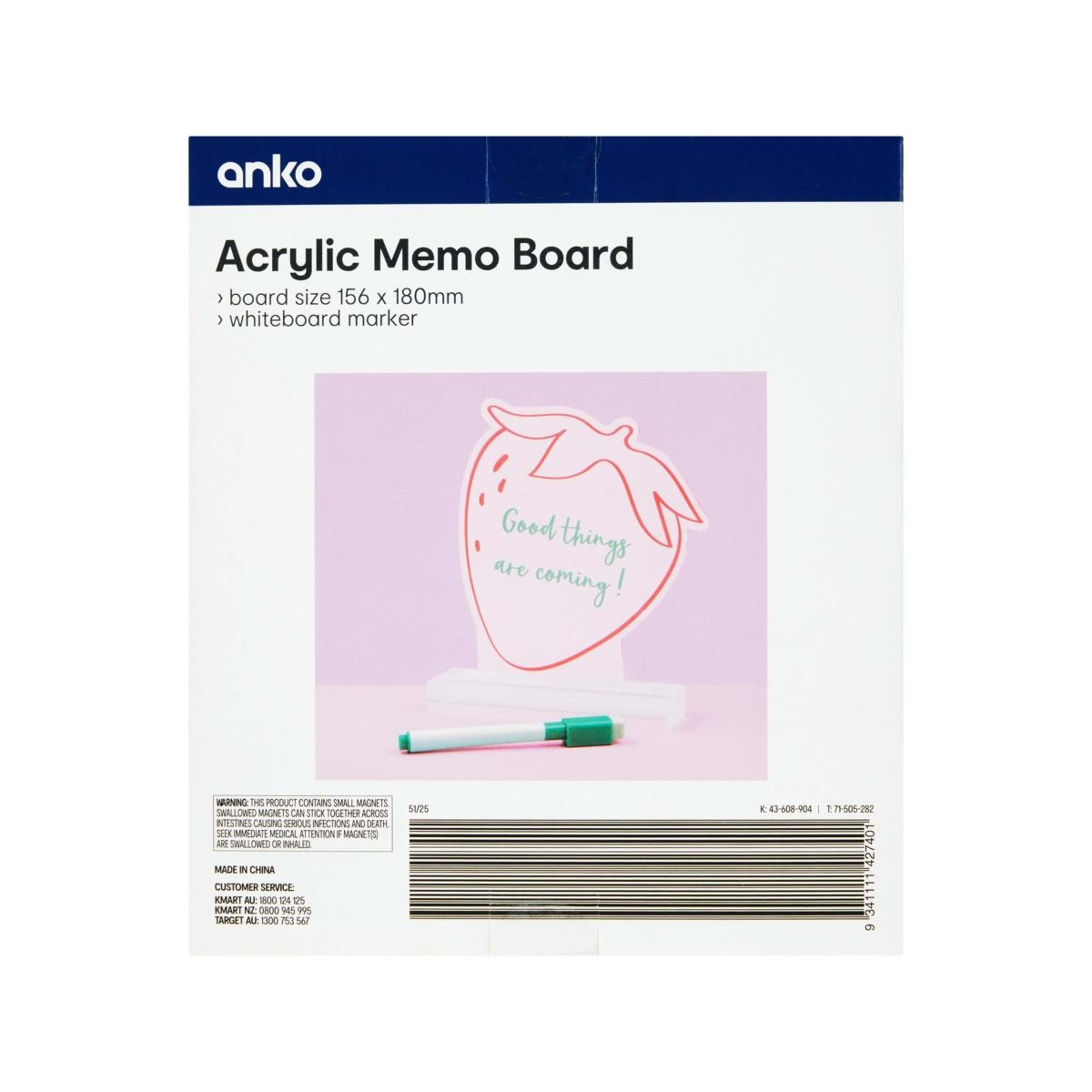4 Acrylic Memo Board - Strawberry, 4 of 6