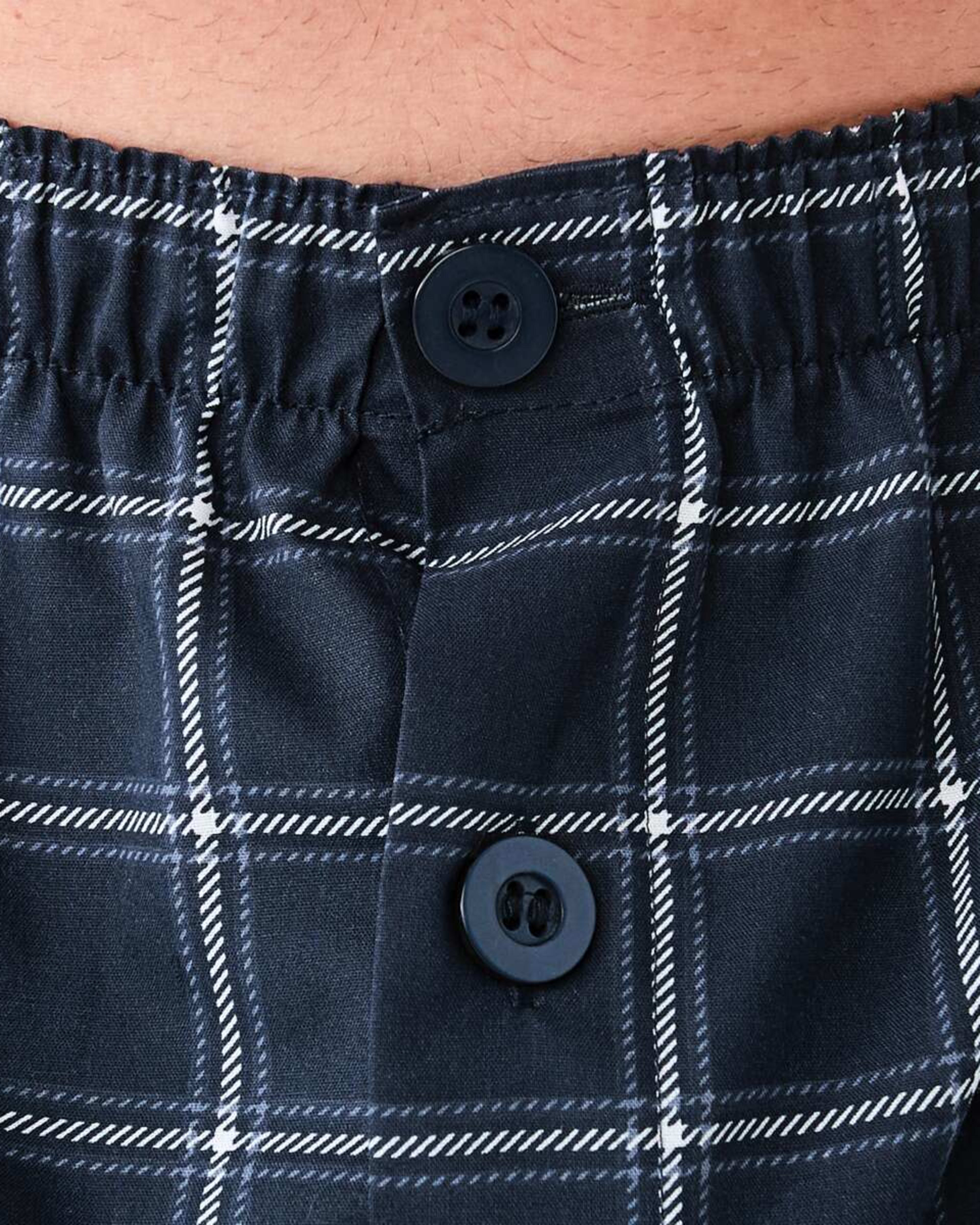 8 Short Leg Woven Pyjama Set Cotters Check, 8 of 9