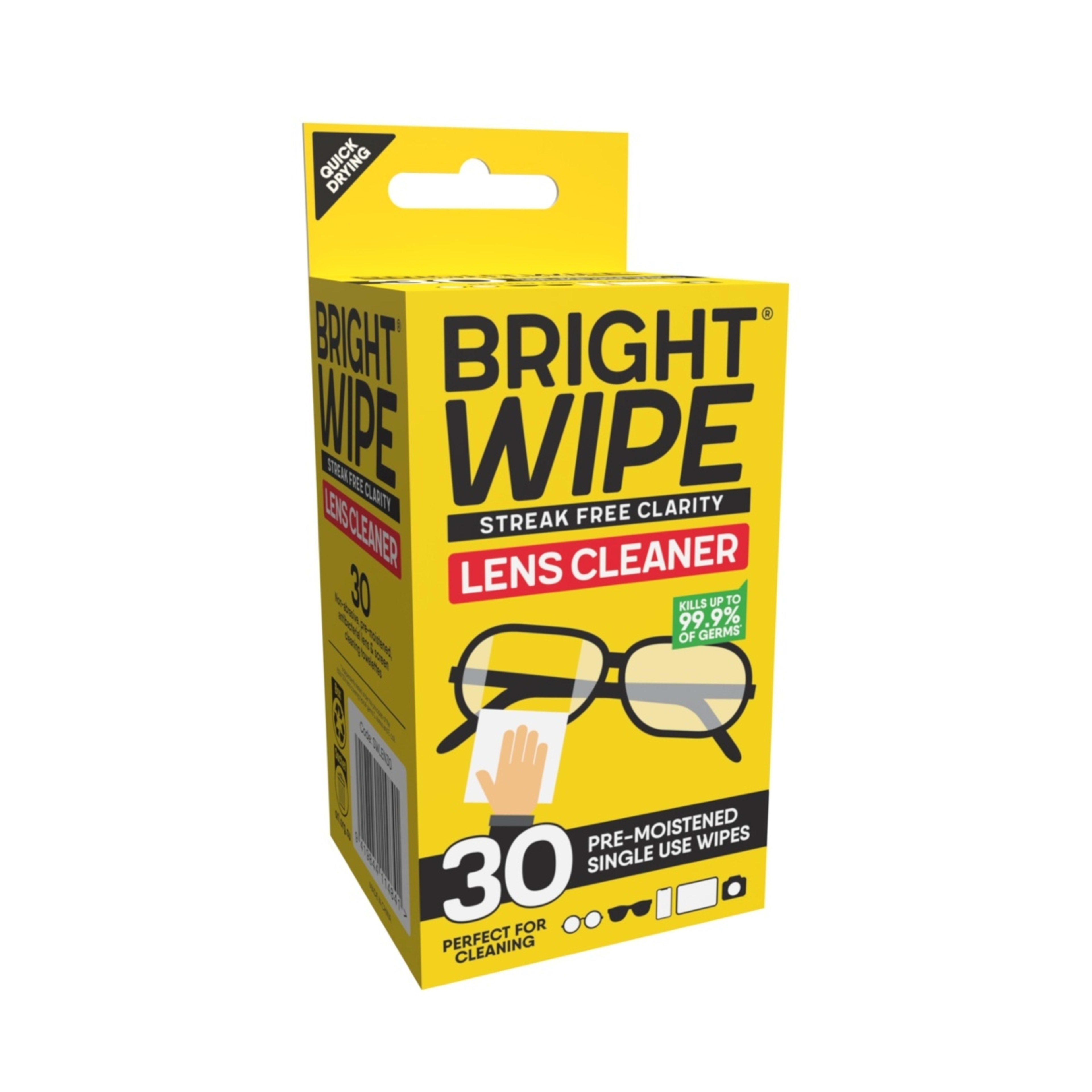 3 30 Pack Brightwipe Lens Cleaner Wipes, 3 of 6