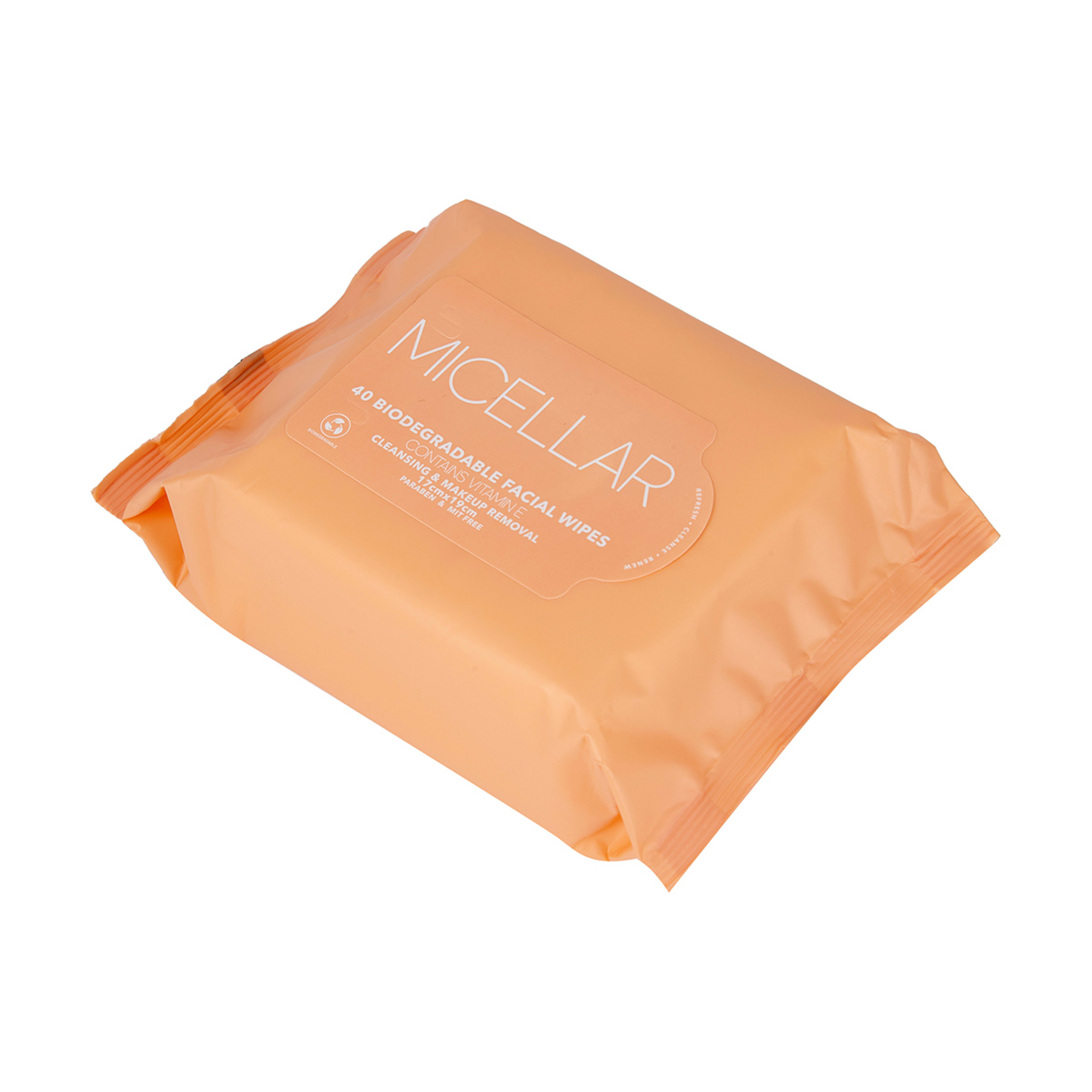 40 Pack Cleansing & Makeup Removal Biodegradable Facial Wipes