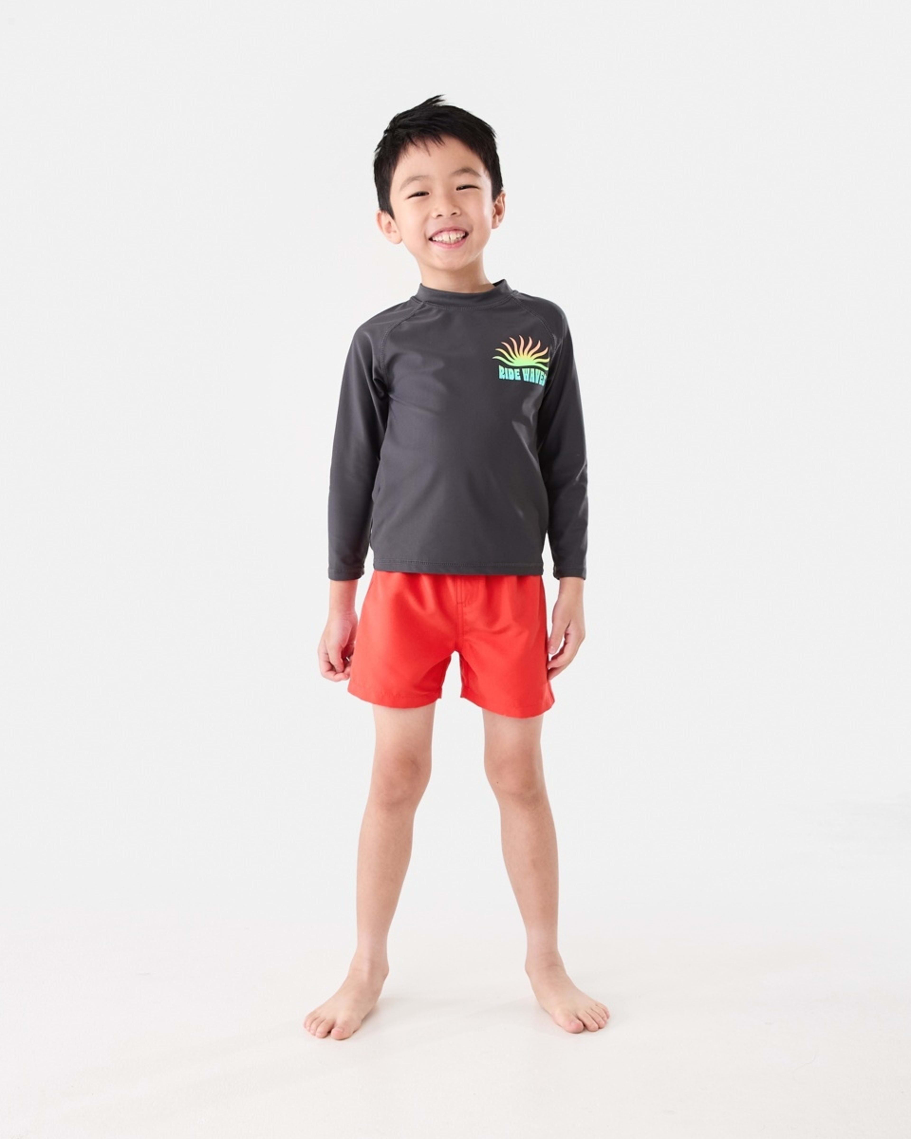 4 Plain Boardshorts POP RED, 4 of 5