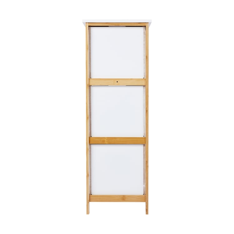 Bamboo and White 3 Draw Unit - Kmart