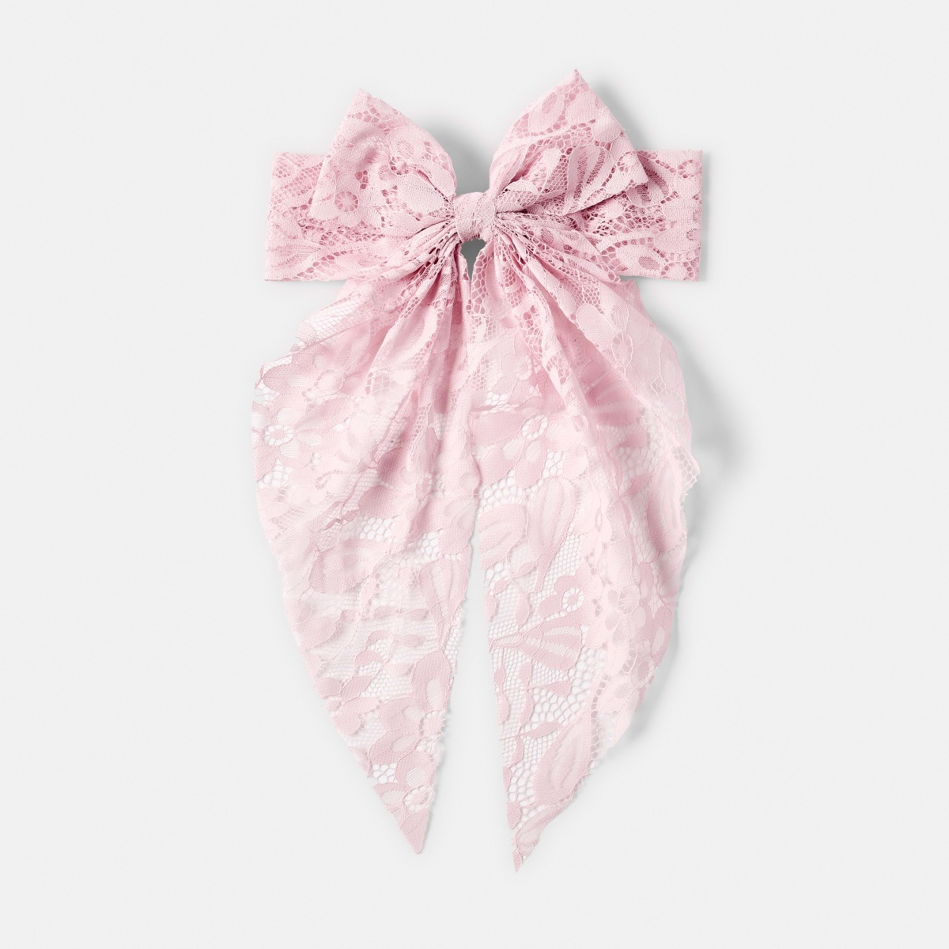 1 Pink Barrette Large Bow Hair Clip