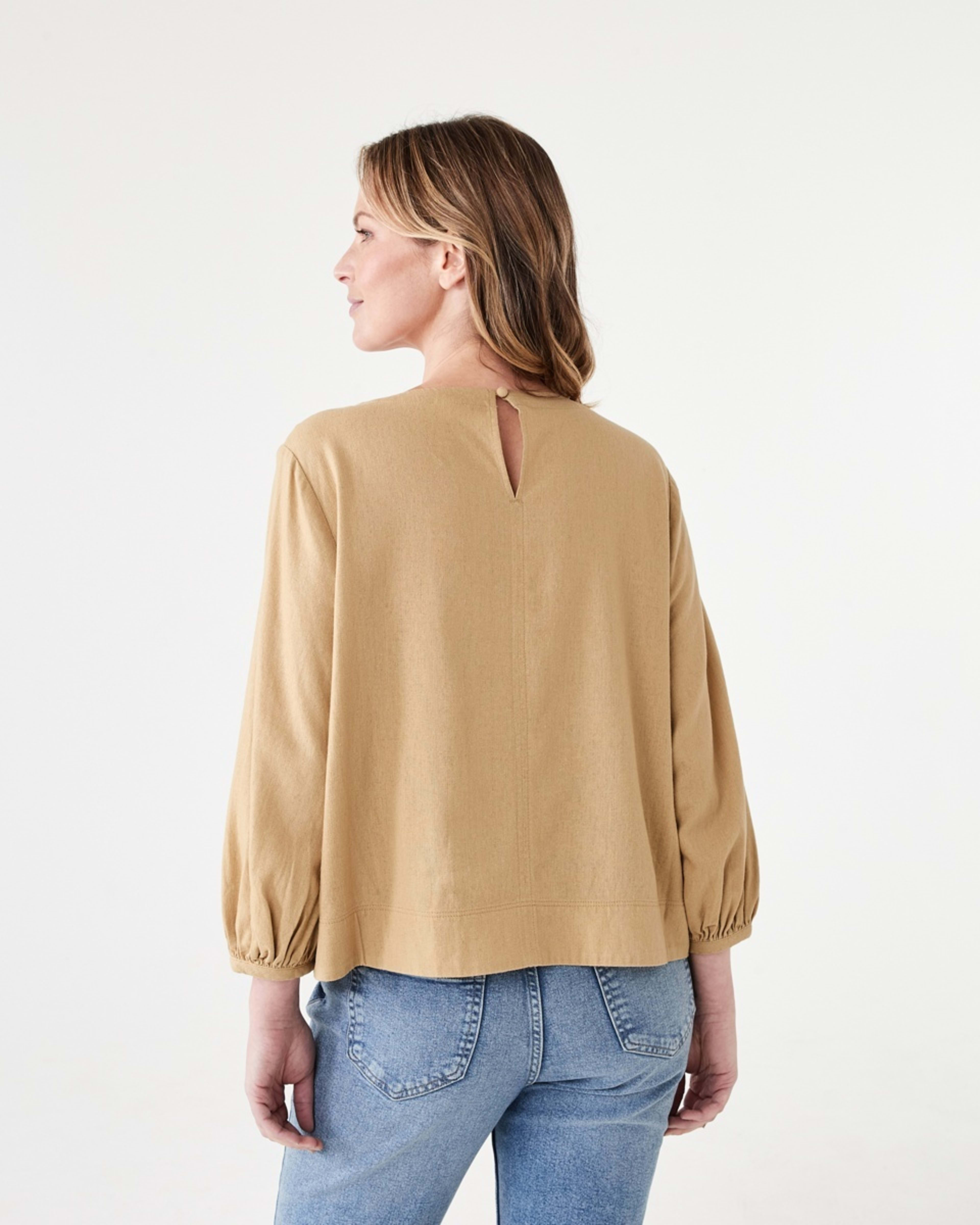 3 Long Sleeve Linen Blend Top LARK, 3 of 6