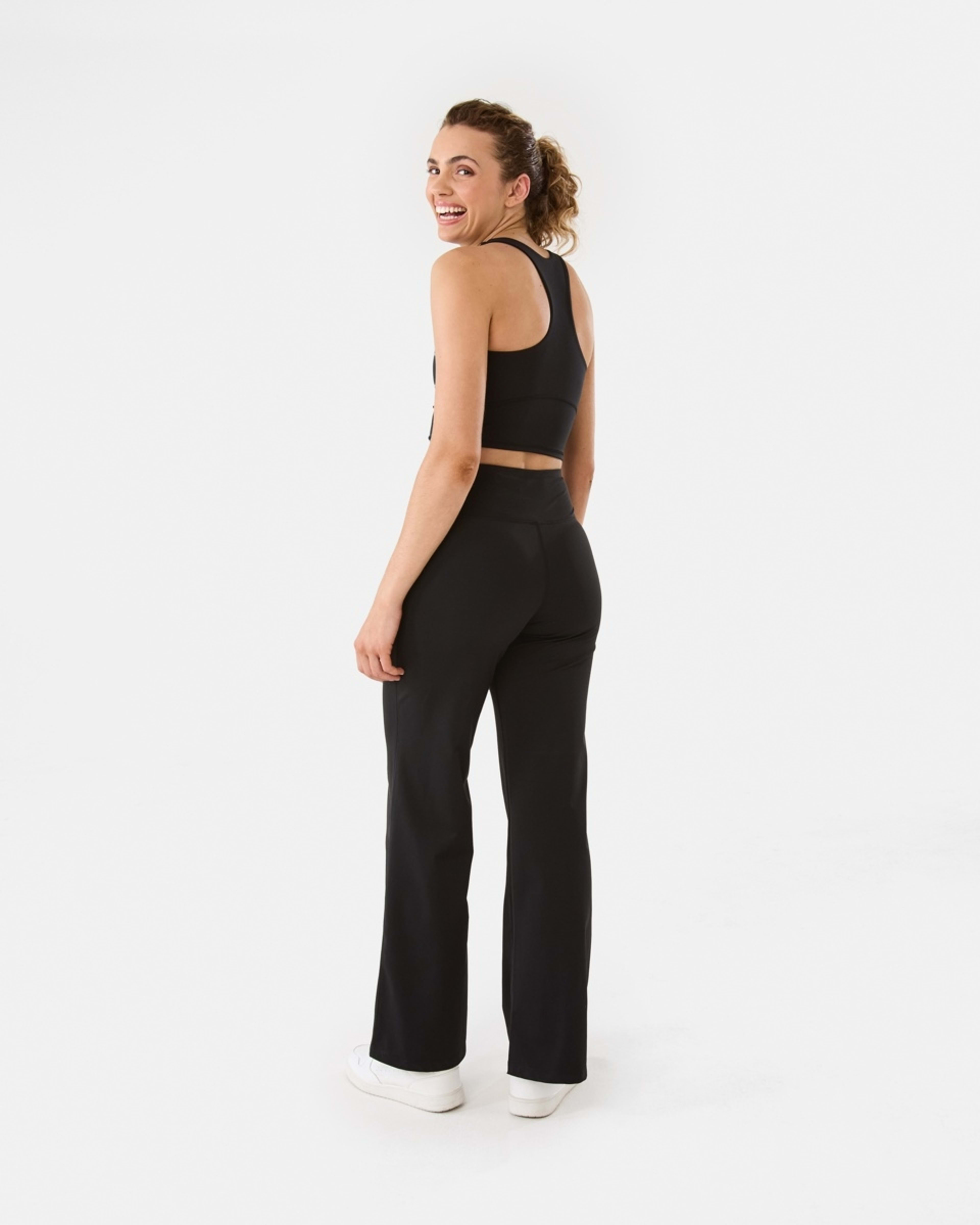4 Active Womens Wide Leg Leggings BLACK, 4 of 5