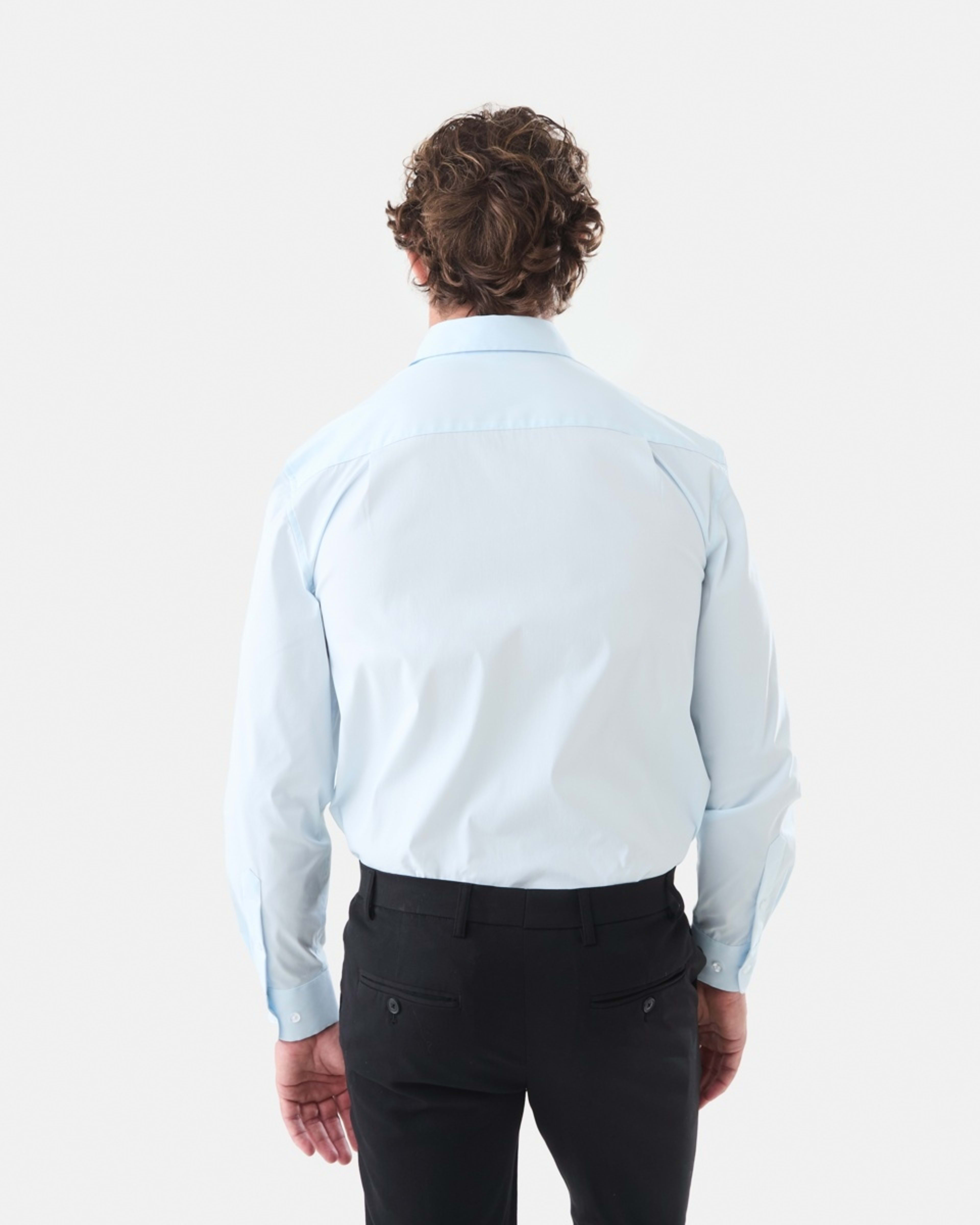 3 Workwear Long Sleeve Business Shirt Blu Light, 3 of 6