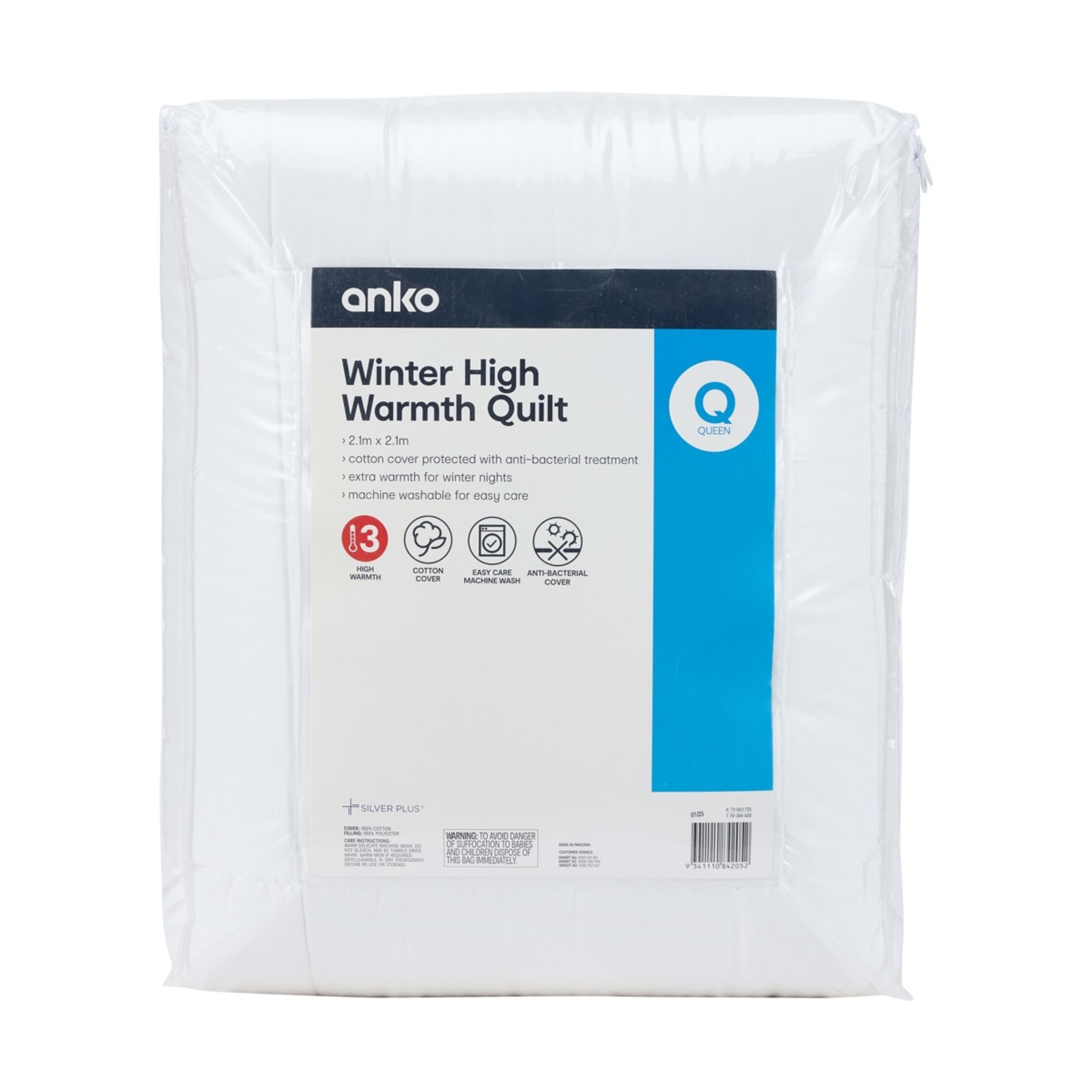 1 Winter High Warmth Quilt - Queen Bed, White