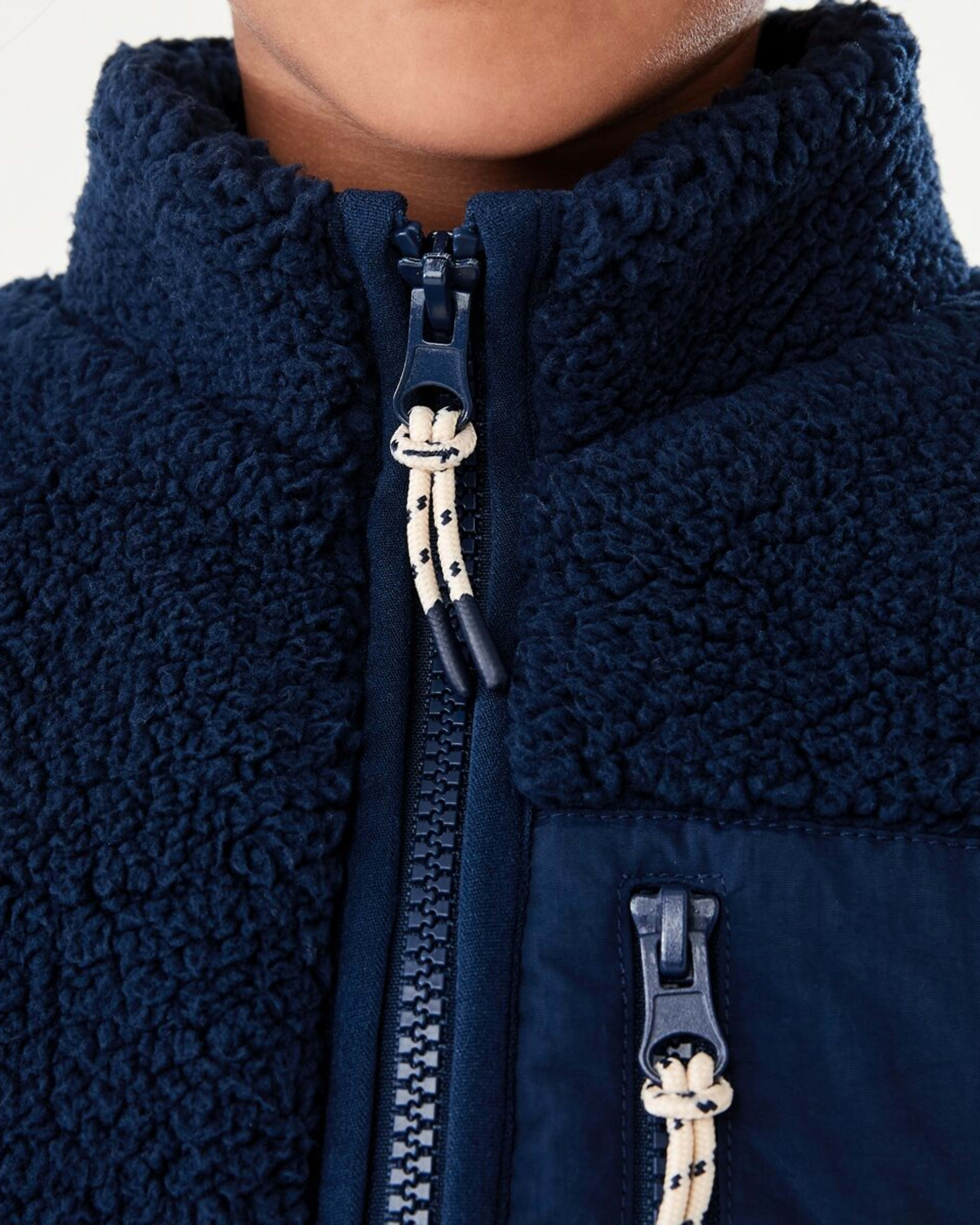 5 Colour Block Sherpa Jacket Dress Blue, 5 of 10
