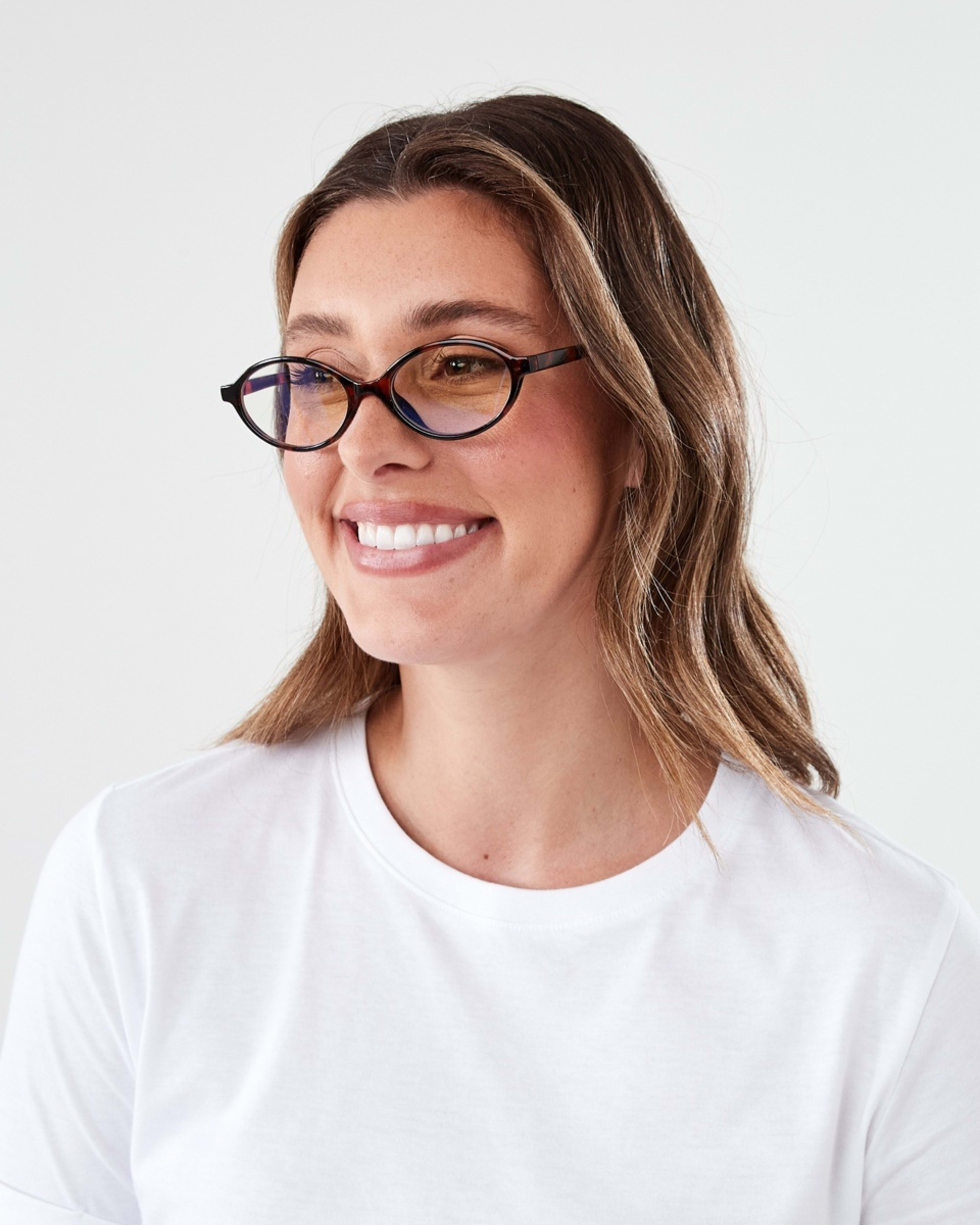 5 Womens Oval Blue Light Glasses Tort, 5 of 7