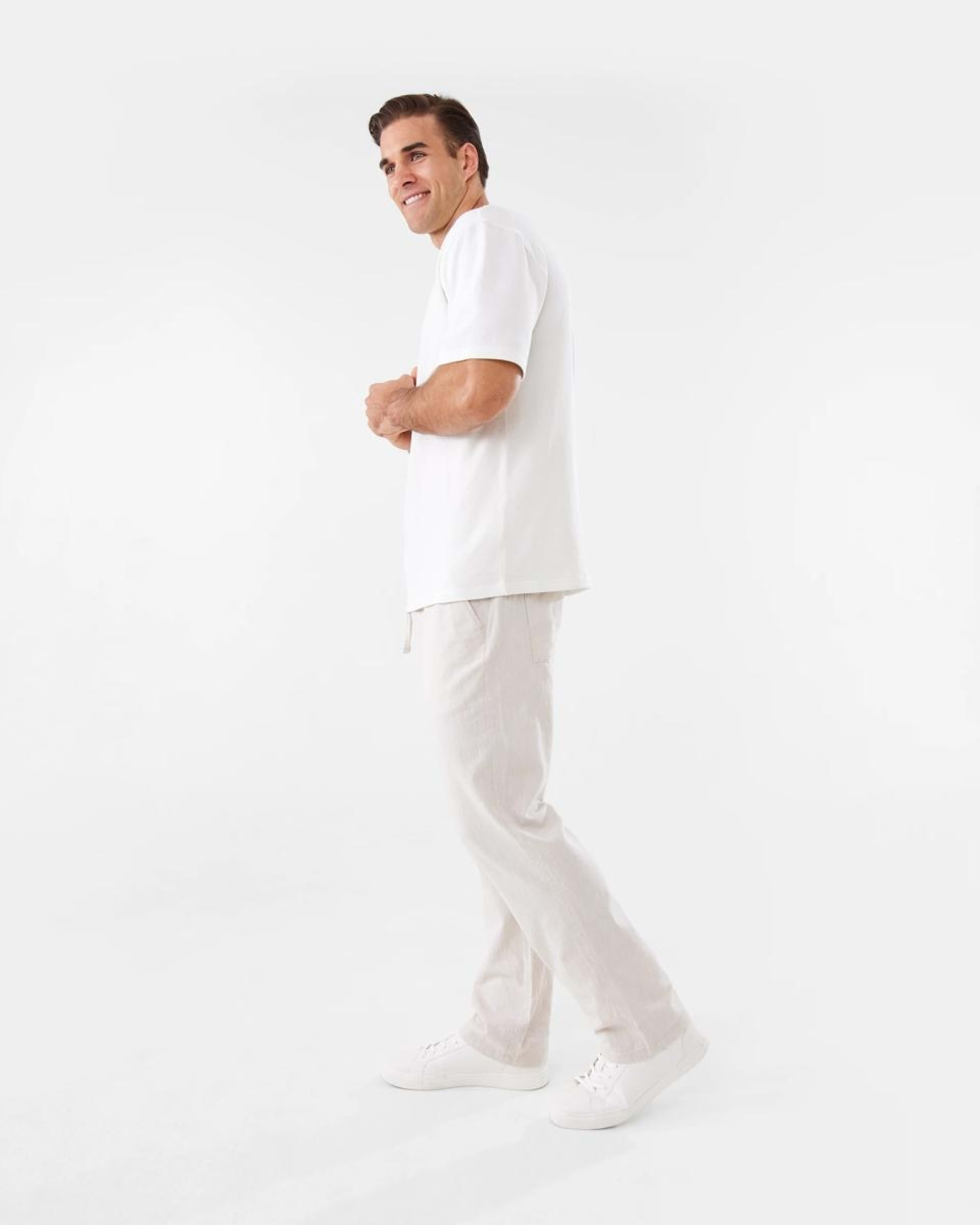 3 Cotton Linen Chino Pants BARLEY YD, 3 of 6