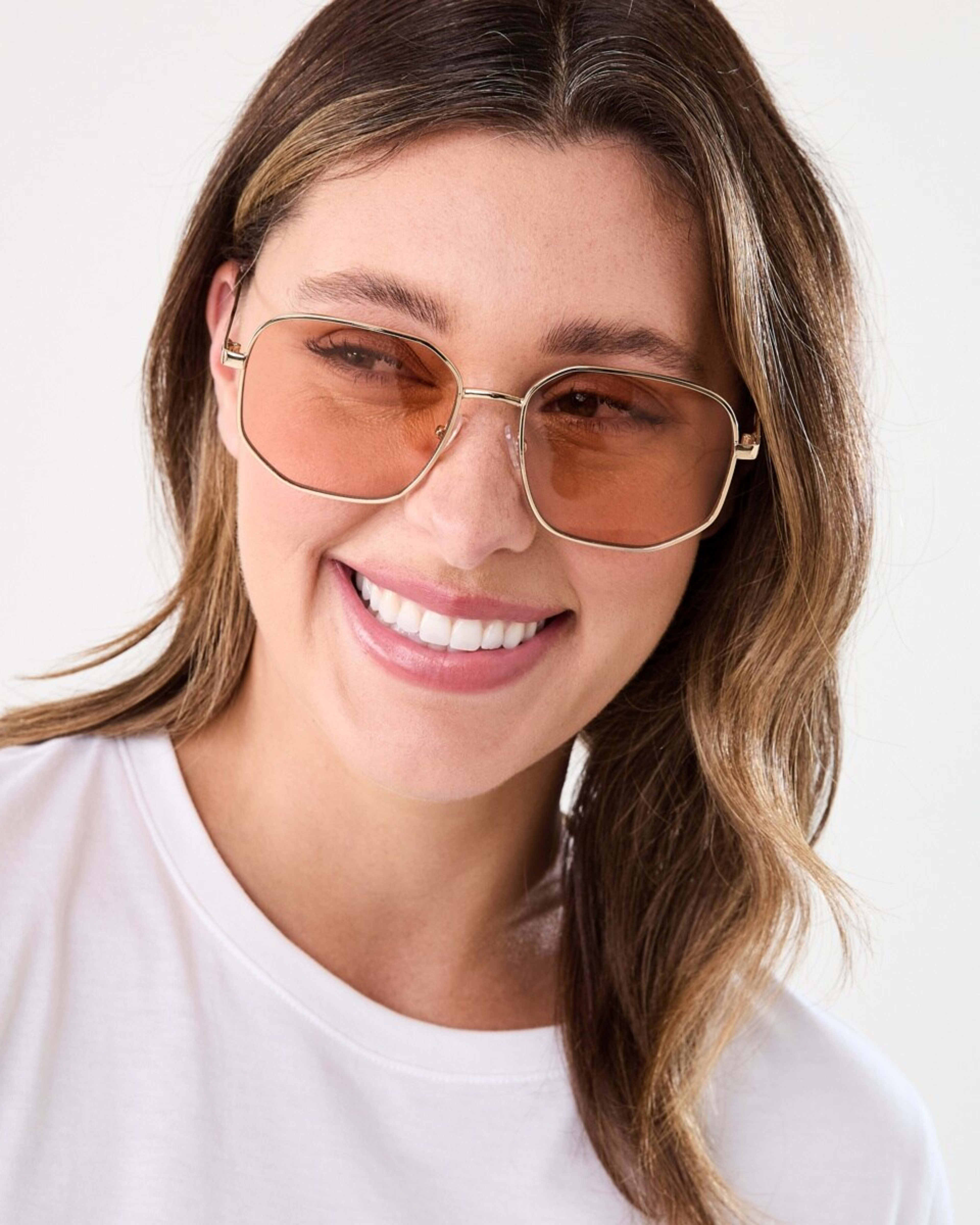 5 Metal Square Frame Sunglasses GOLD, 5 of 6