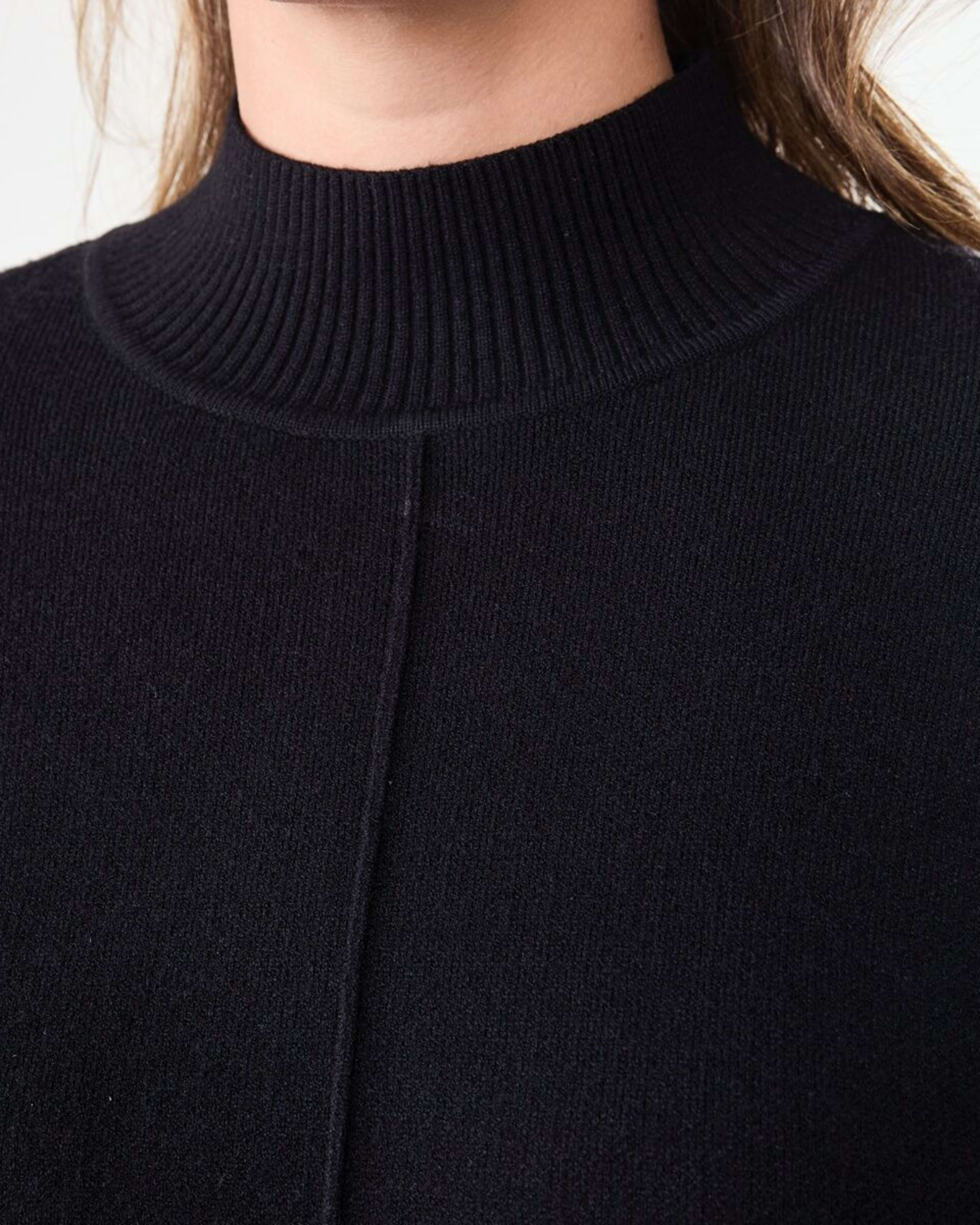 5 Compact Mock Neck Jumper Black, 5 of 6
