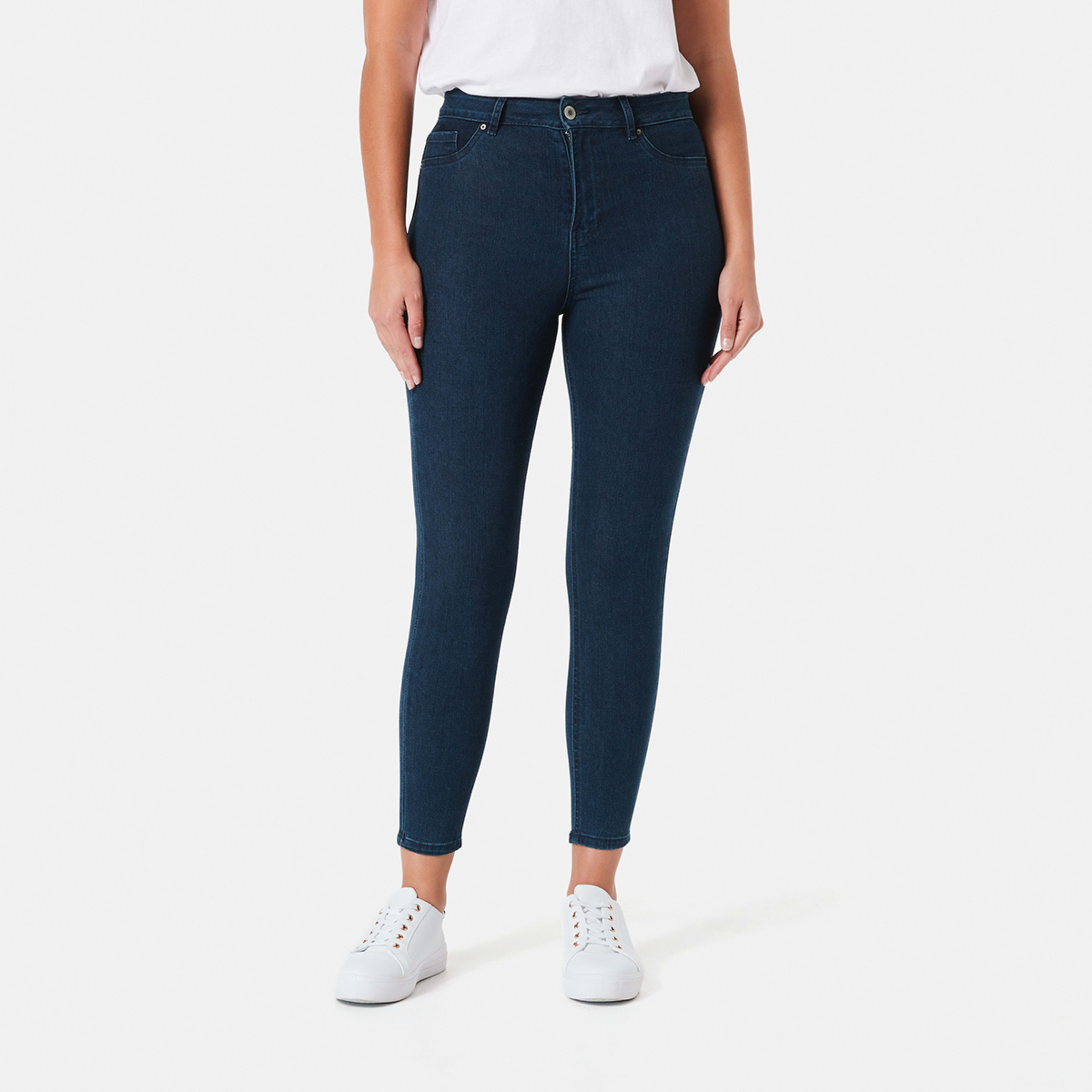 1 High Rise Ankle Length Skinny Jeans Ind Wsh, 1 of 4